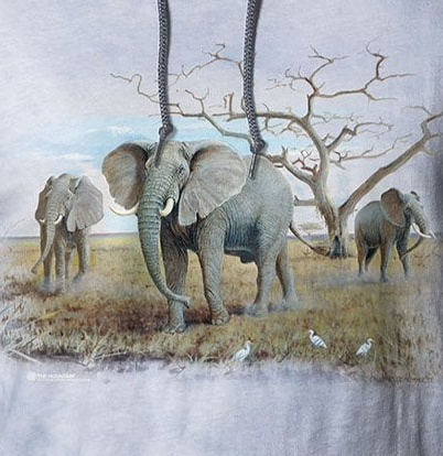 Three African Elephants - Adult Unisex Lightweight Hoodie Tee