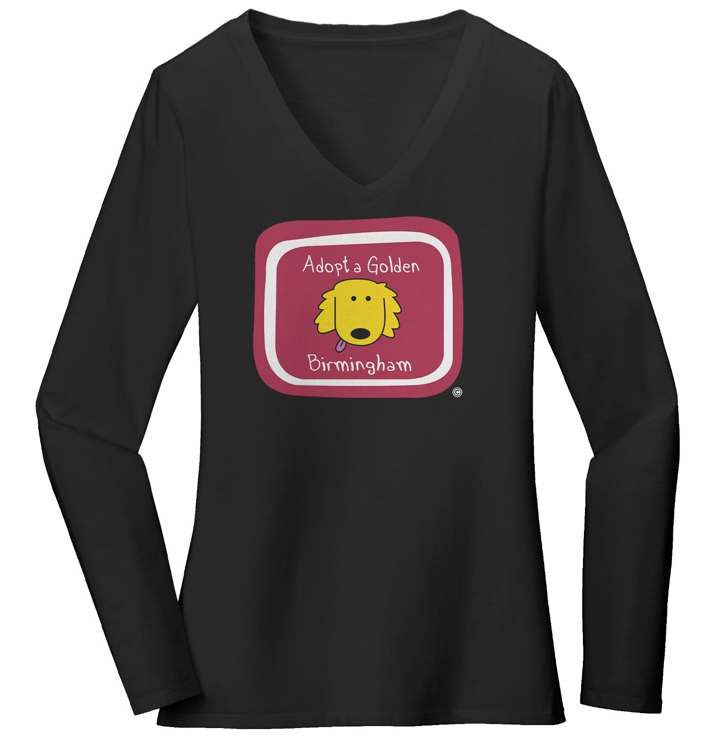 Adopt a Golden Birmingham Logo - Women's V-Neck Long Sleeve T-Shirt