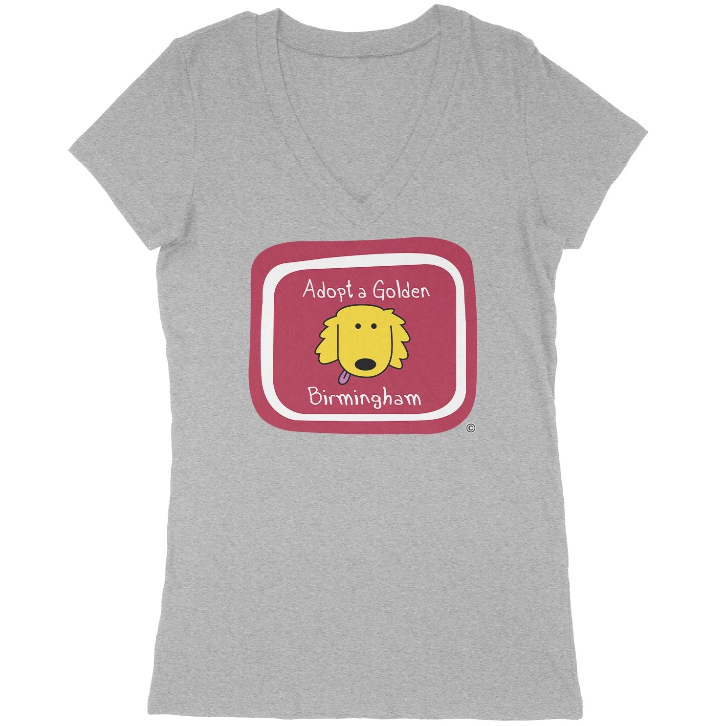 Adopt a Golden Birmingham Logo - Women's V-Neck T-Shirt