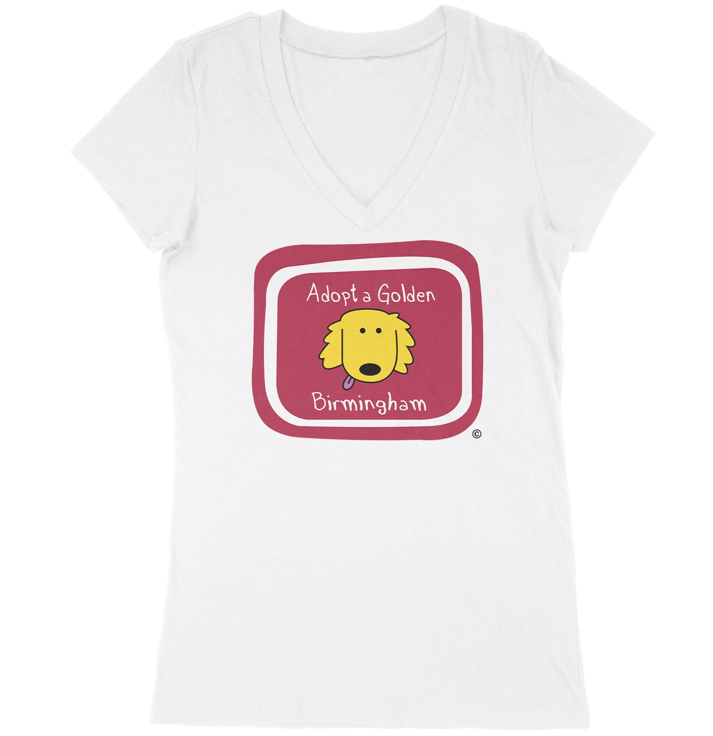 Adopt a Golden Birmingham Logo - Women's V-Neck T-Shirt