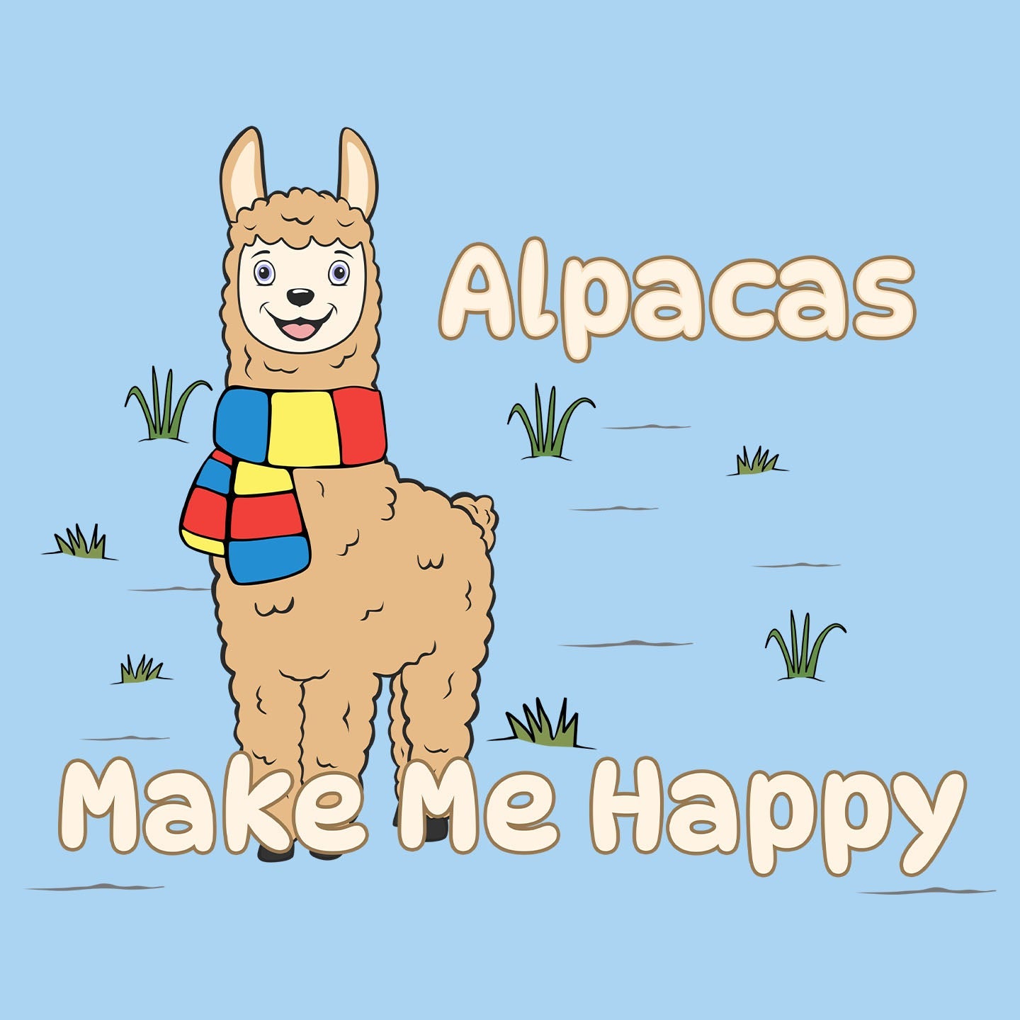 Alpaca Toon Make Me Happy - Kids' Unisex T-Shirt - Graphic