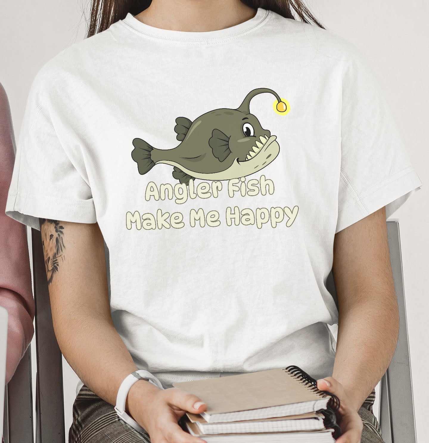 Angler Fish Toon Make Me Happy - Adult Unisex T-Shirt - Main