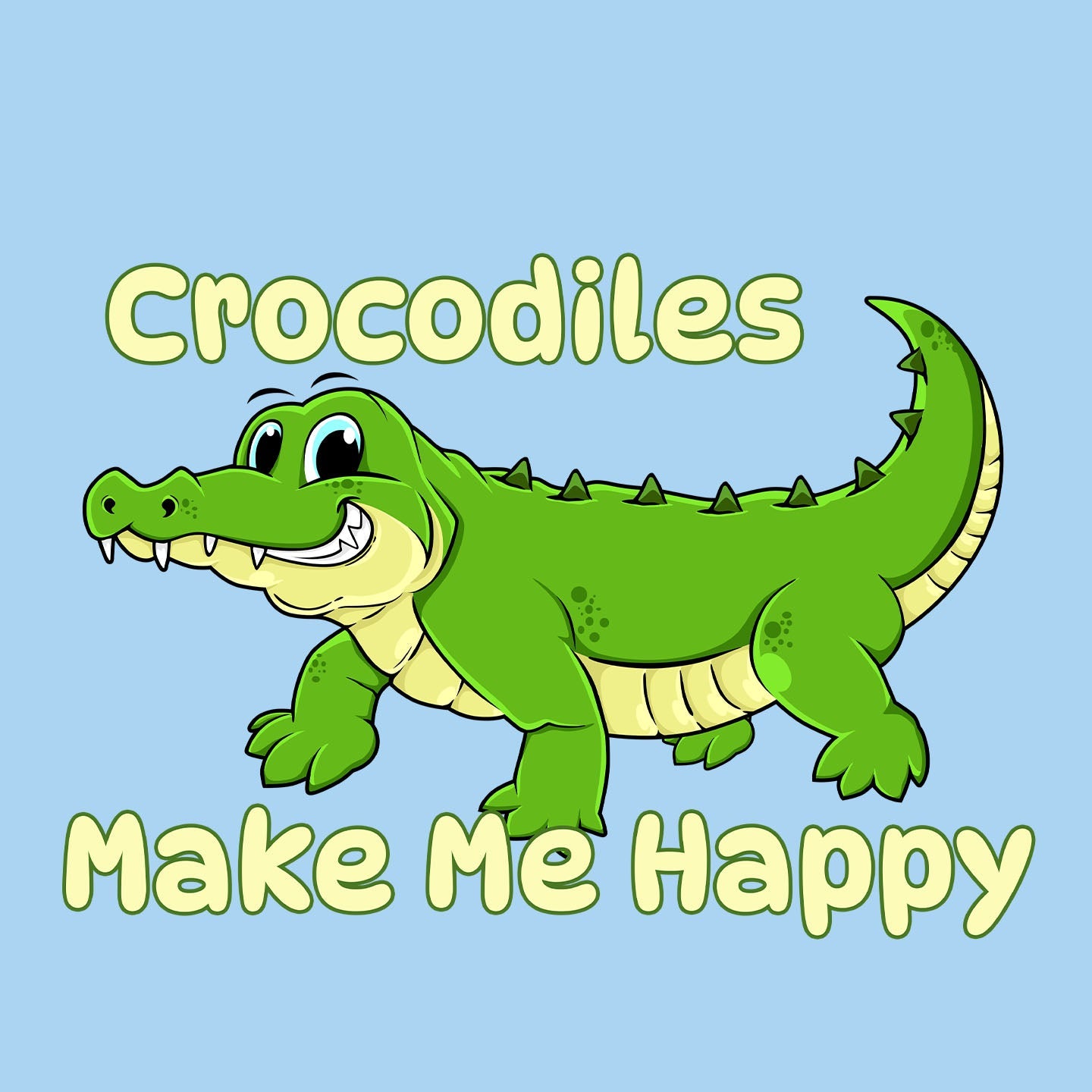 Crocodile Toon Make Me Happy - Kids' Unisex T-Shirt - Graphic