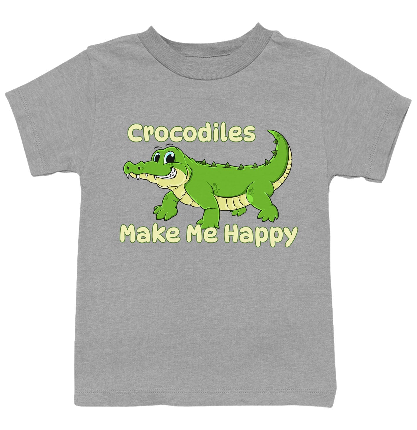 Crocodile Toon Make Me Happy - Kids' Unisex T-Shirt - Grey