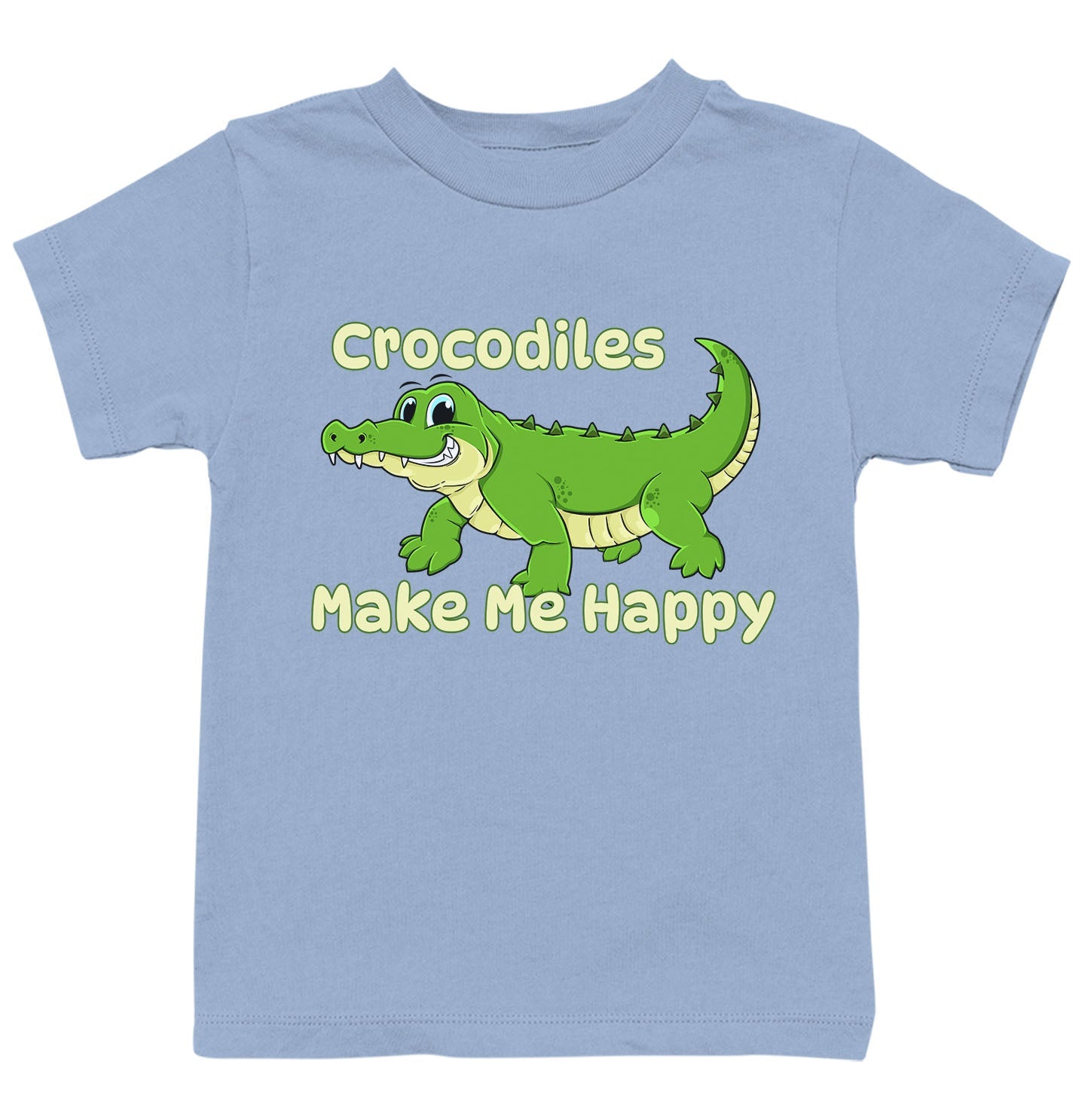 Crocodile Toon Make Me Happy - Kids' Unisex T-Shirt - Light Blue