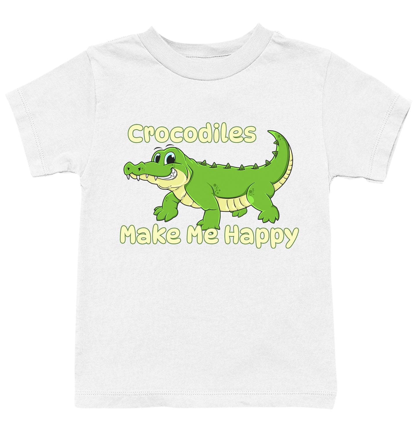 Crocodile Toon Make Me Happy - Kids' Unisex T-Shirt - White