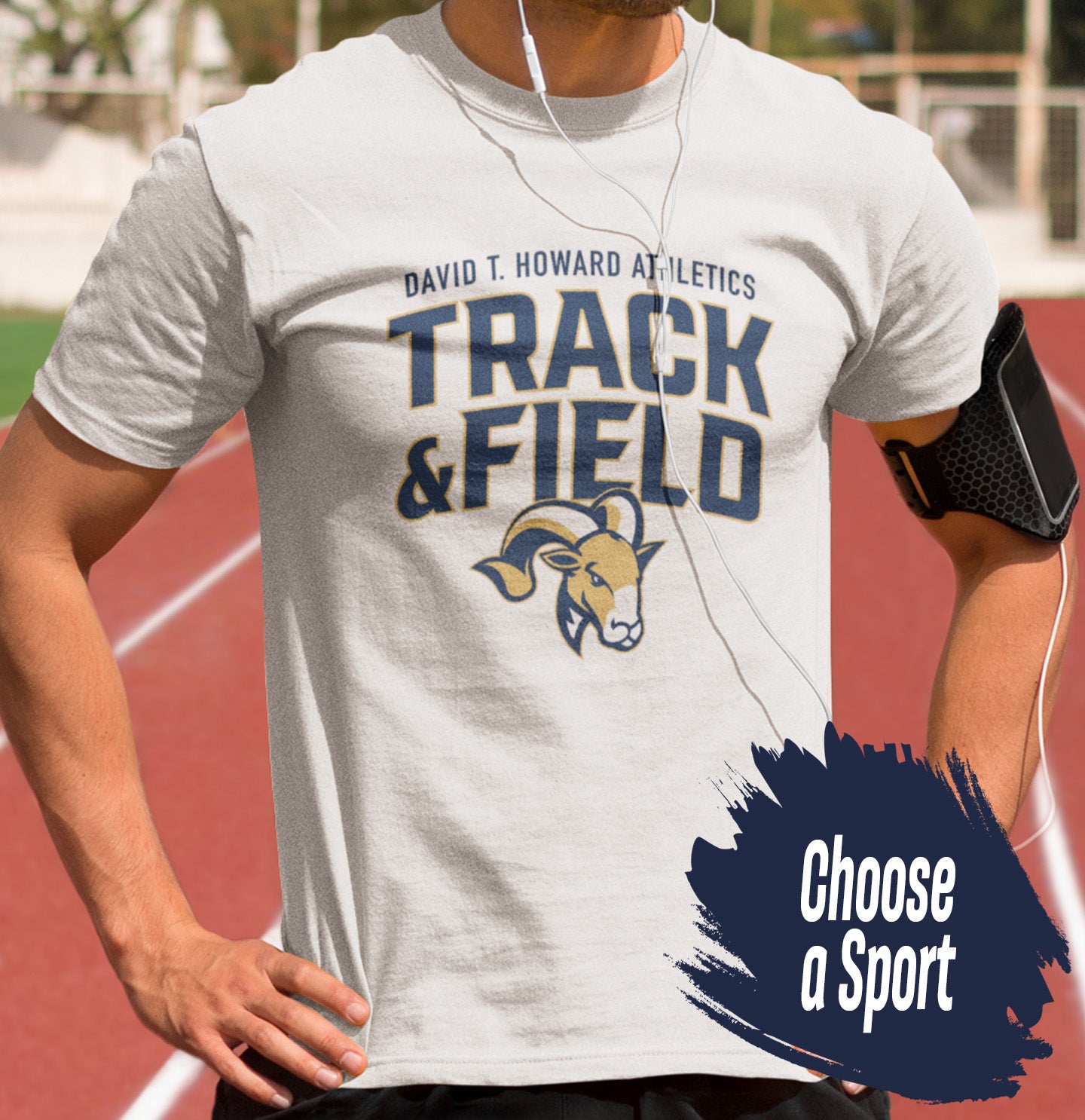 DTH Rams Athletics Full Color Sport Arch - Adult Dri-Fit T-shirt