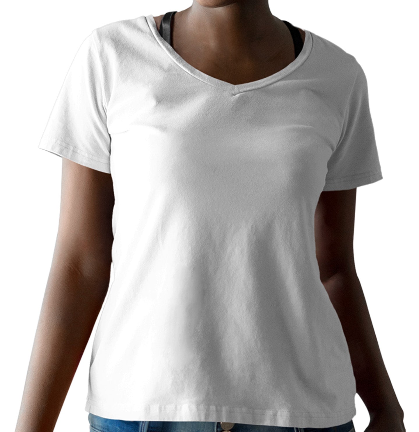 DTH Rams Athletics Full Color Sport Arch - Women's V-Neck T-Shirt - White