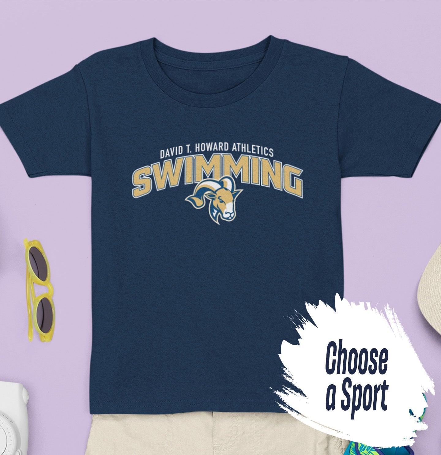 DTH Rams Athletics Full Color Sport Arch - Kids' Unisex T-Shirt - Main