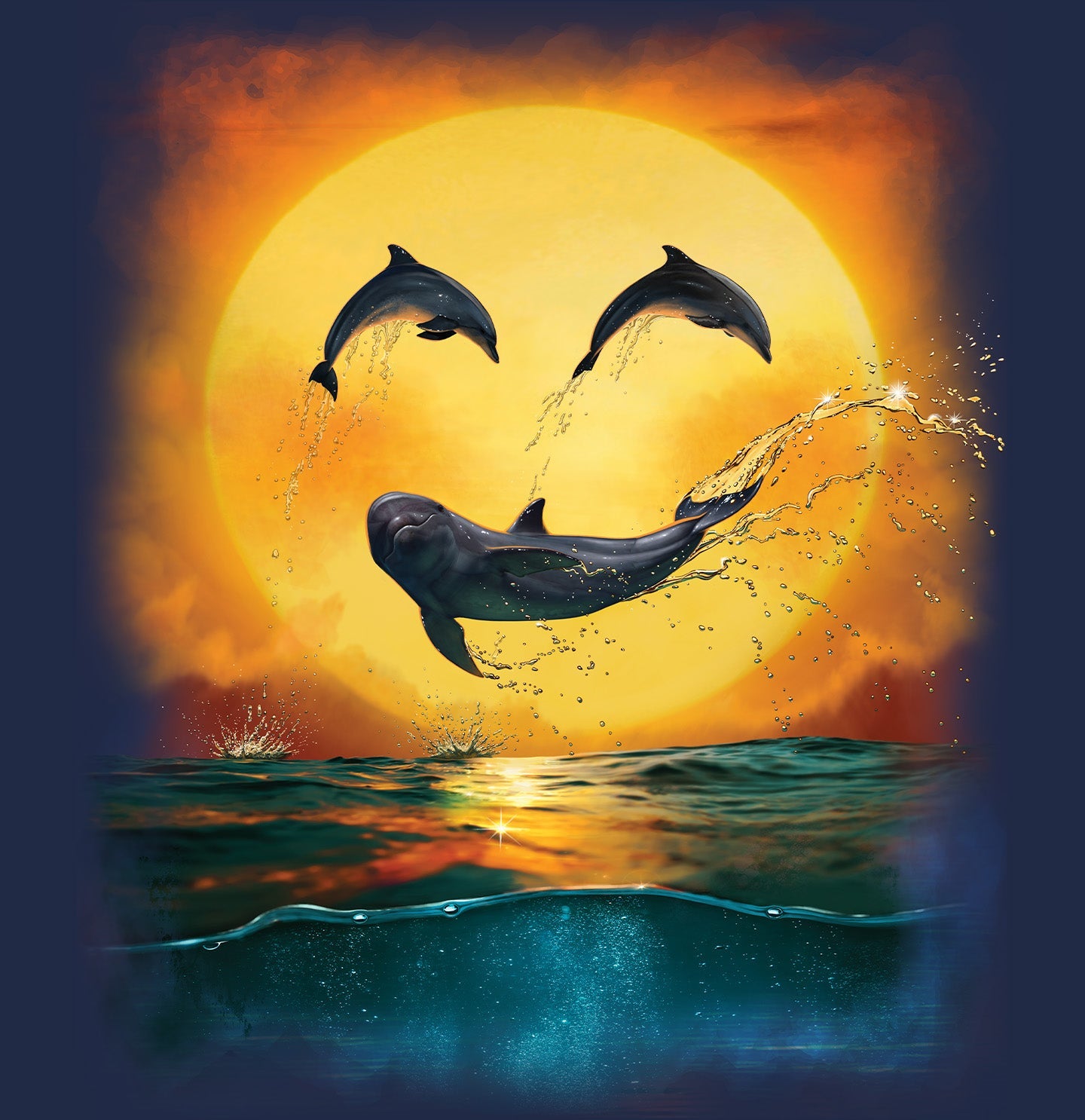 Dolphin Emoji Smily - Adult Unisex T-Shirt - Graphic
