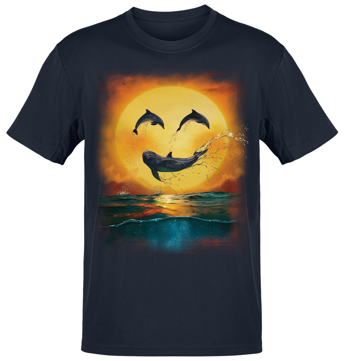 Dolphin Emoji Smily - Adult Unisex T-Shirt - Navy