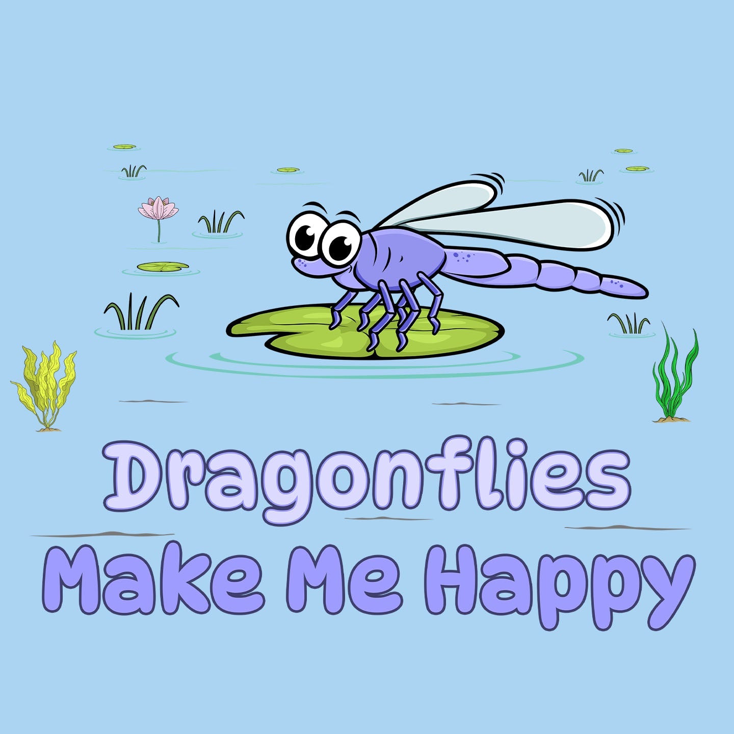 Dragonfly Toon Make Me Happy - Kids' Unisex T-Shirt - Graphic