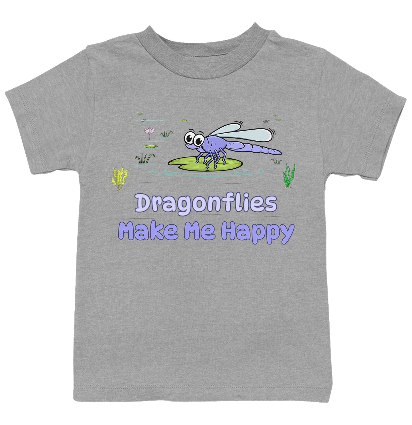 Dragonfly Toon Make Me Happy - Kids' Unisex T-Shirt - Grey