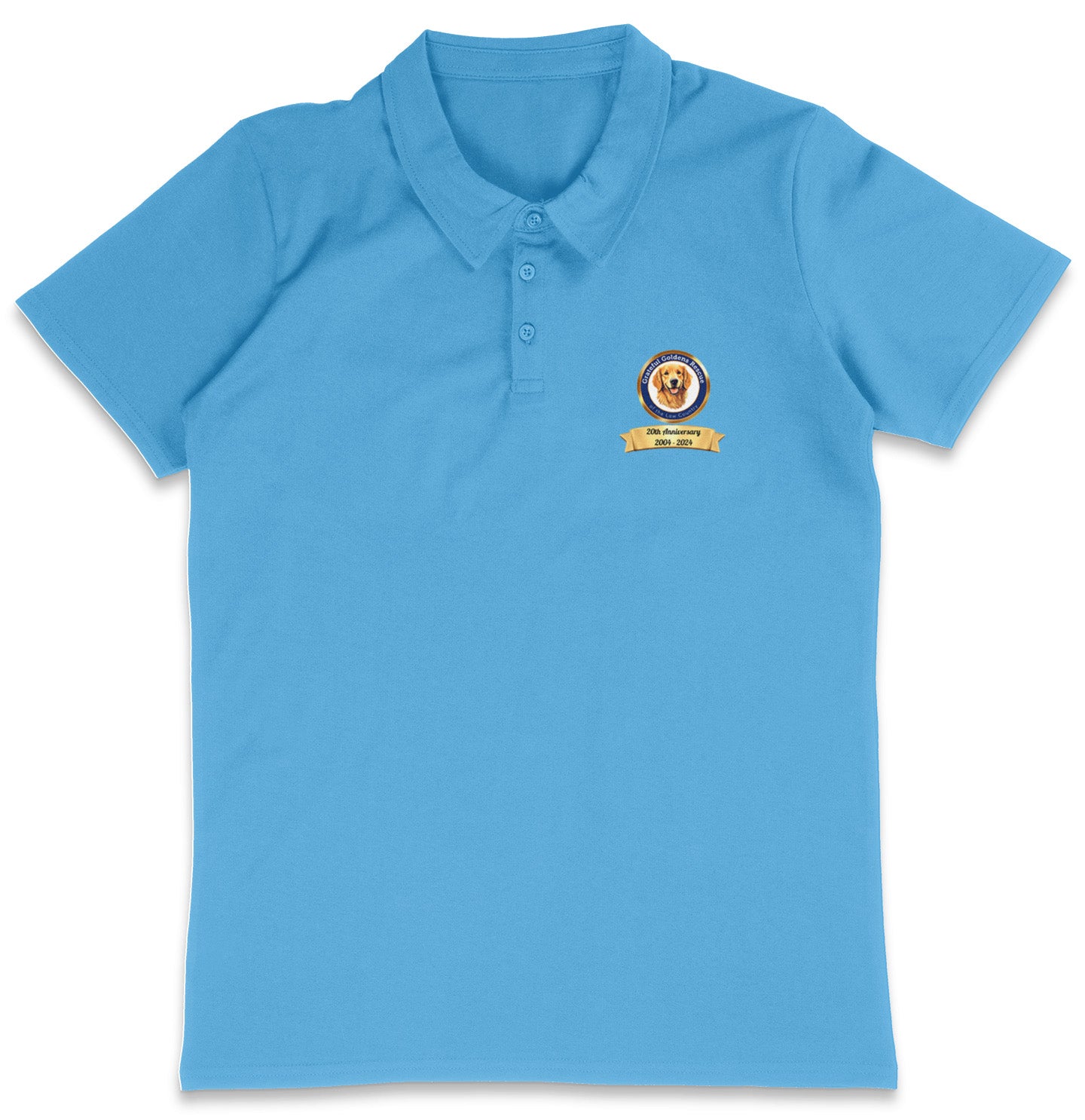 Grateful Golden Rescue 20th Anniversary LC Logo - Adult Micro-Mesh Polo - Maroon - 2X-Large - Black