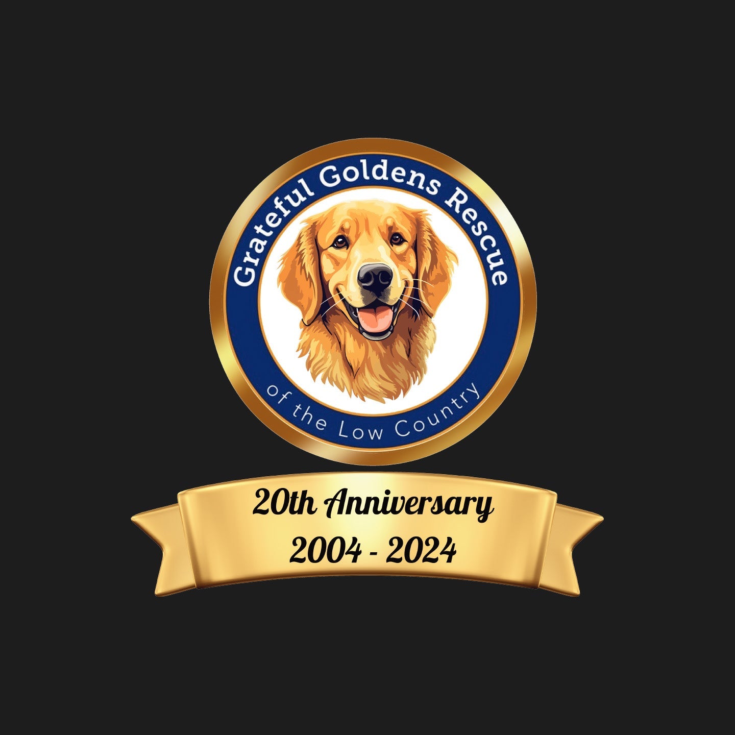 Grateful Golden Rescue 20th Anniversary LC Logo - Adult Micro-Mesh Polo - Maroon - Large - Specs