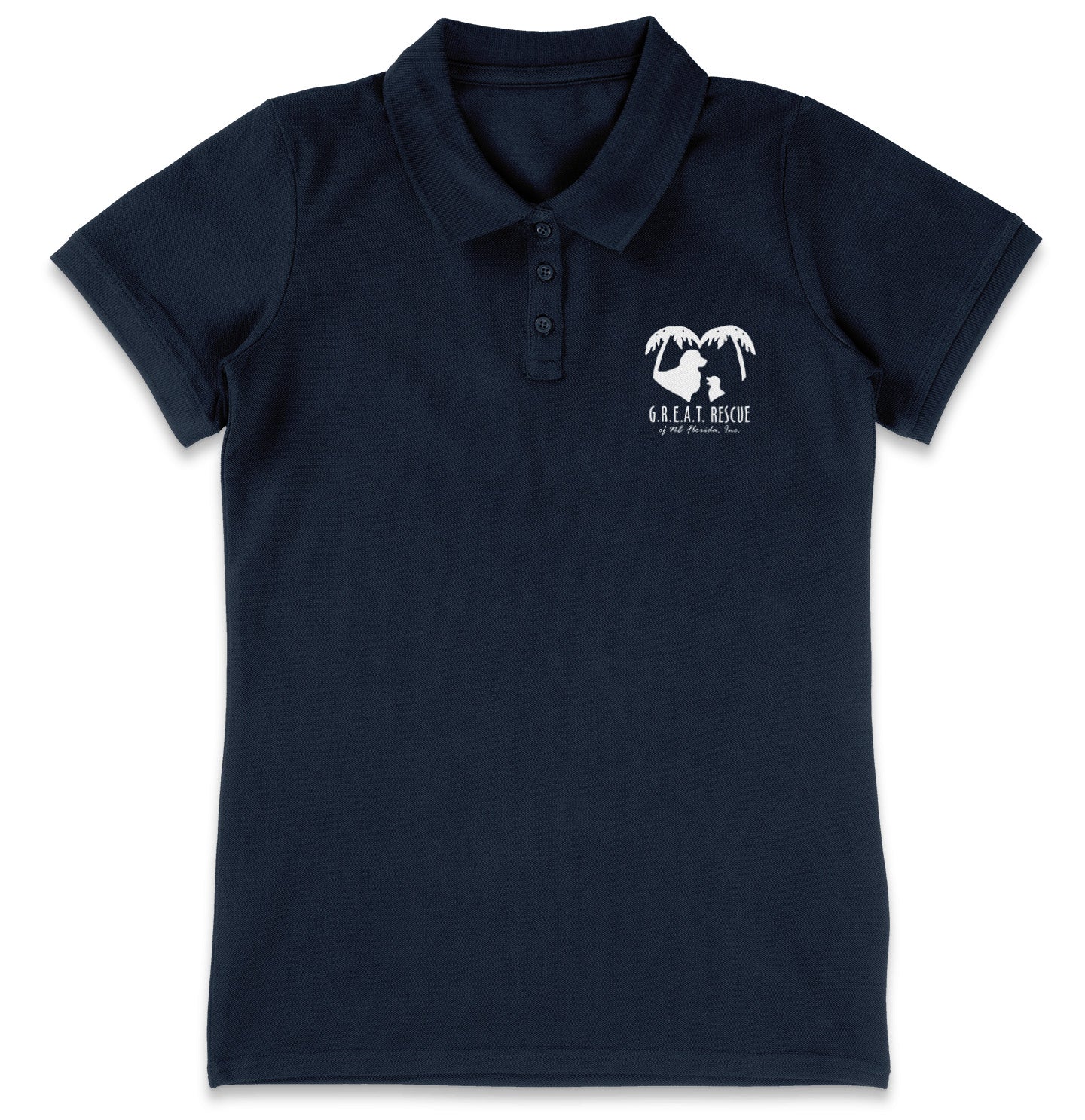 G.R.E.A.T. Rescue LC Logo - Women's Micro-Mesh Polo - Forest Green - Small - Navy