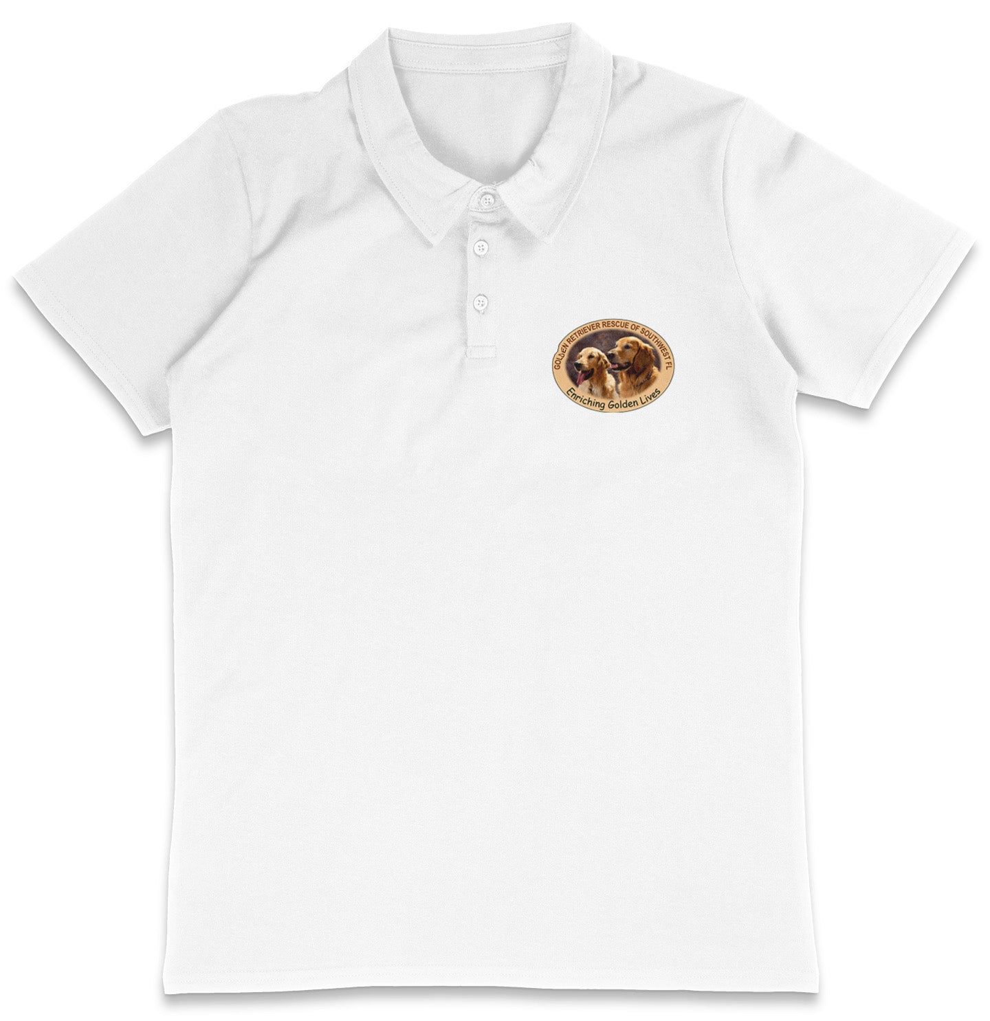 GRRSWF Enriching Golden Lives LC Logo - Adult Micro-Mesh Polo - Light Blue - Large - White