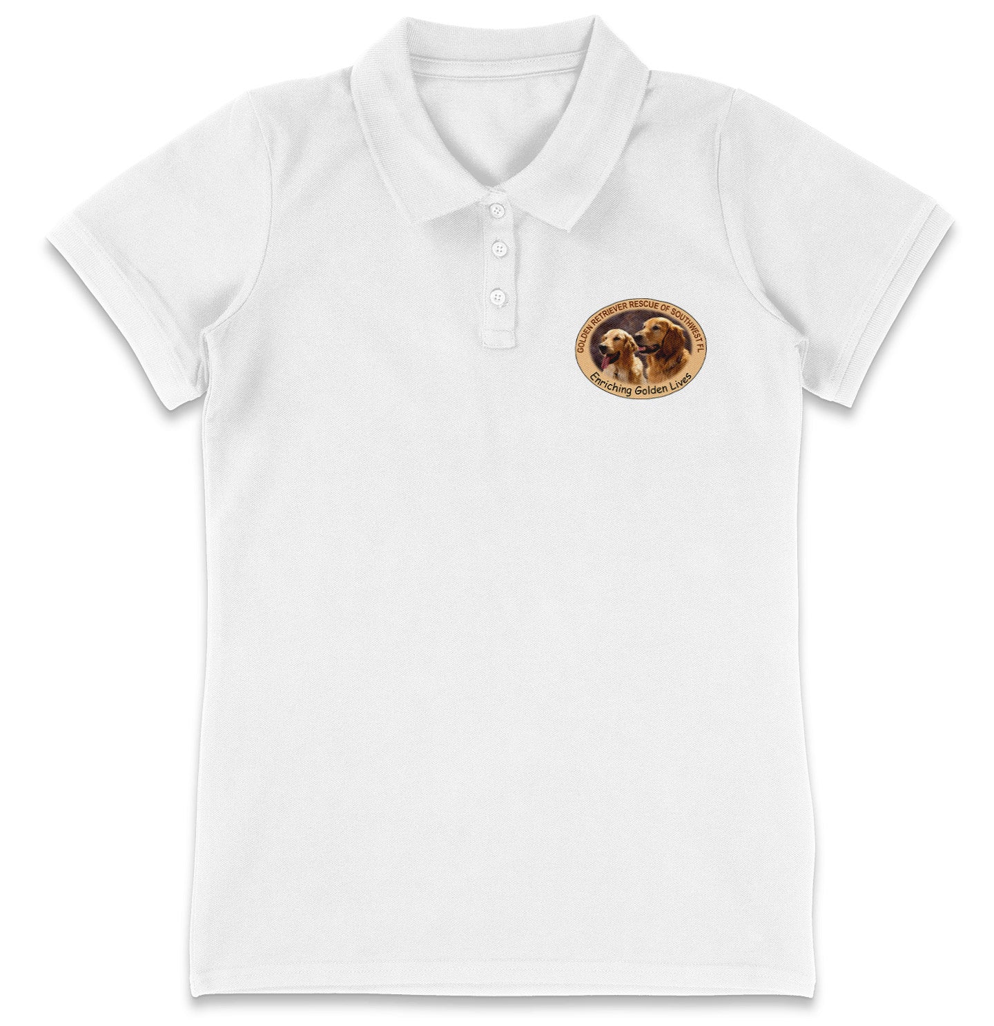 GRRSWF Enriching Golden Lives LC Logo - Women's Micro-Mesh Polo - Light Blue - Large - White