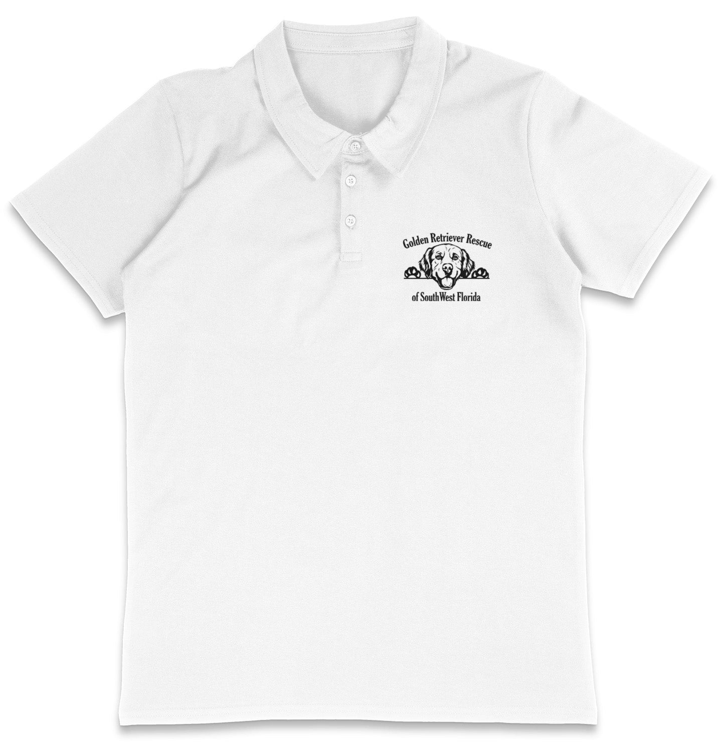 GRRSWF Paws Up LC Logo - Adult Micro-Mesh Polo - Light Blue - X-Large - White