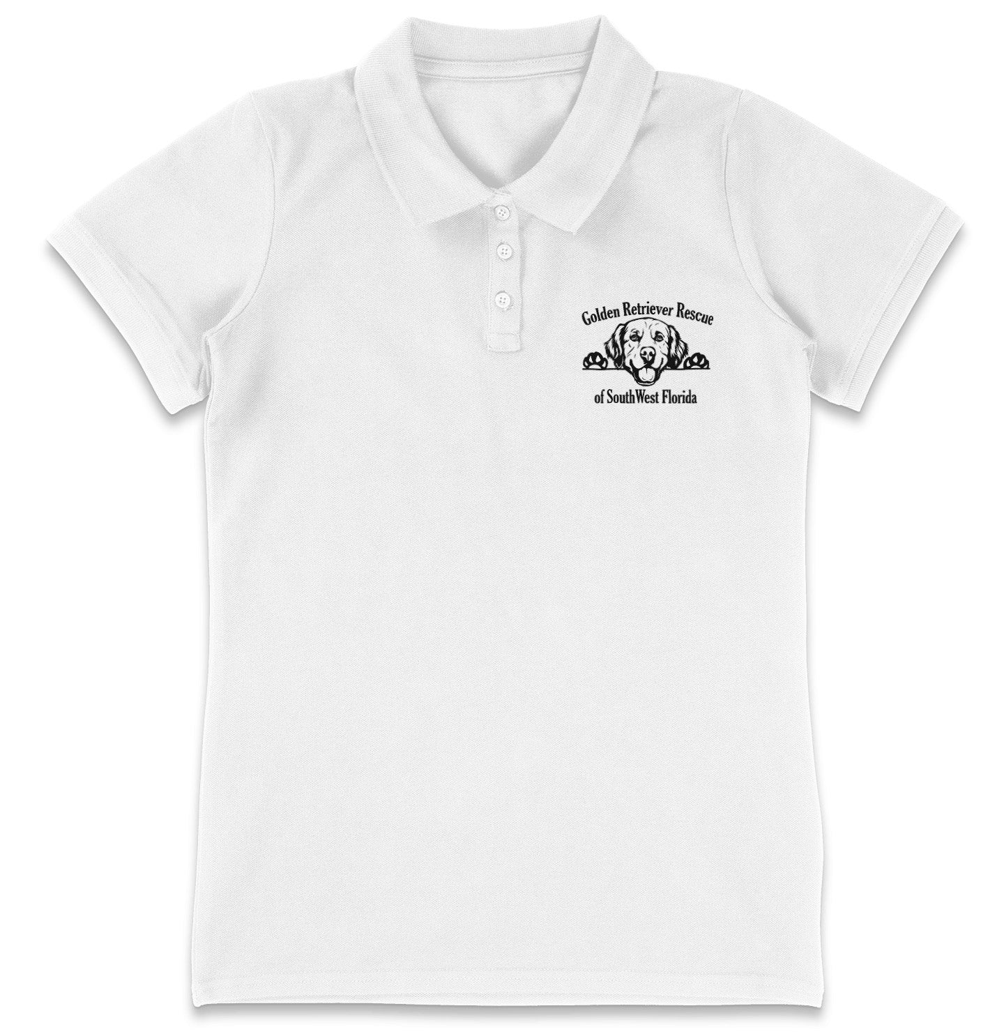 GRRSWF Paws Up LC Logo - Women's Micro-Mesh Polo - Light Blue - X-Large - White