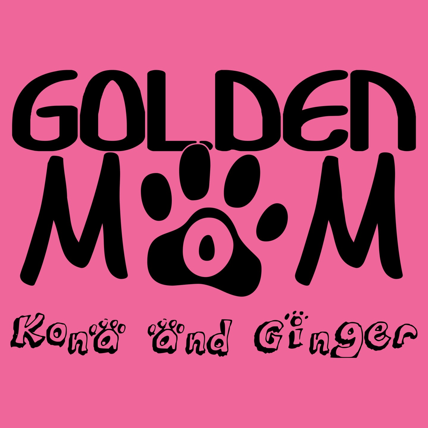 Golden Mom Paw Text - Personalized Custom Women's Tri-Blend T-Shirt