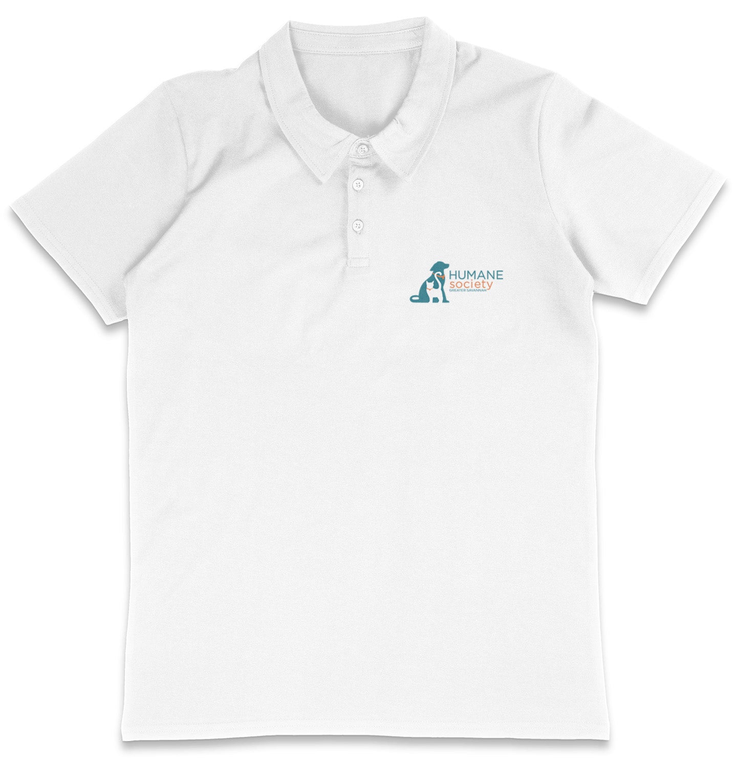Humane Society Greater Savannah LC Logo - Adult Micro-Mesh Polo - Light Blue - X-Large - White