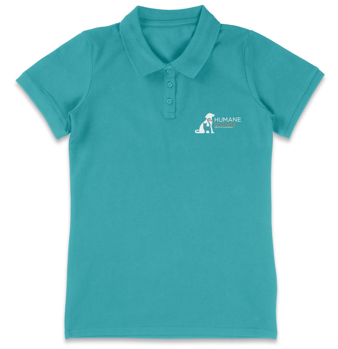 Humane Society Greater Savannah LC Logo - Women's Micro-Mesh Polo - Tropical Blue - X-Large - Sizes