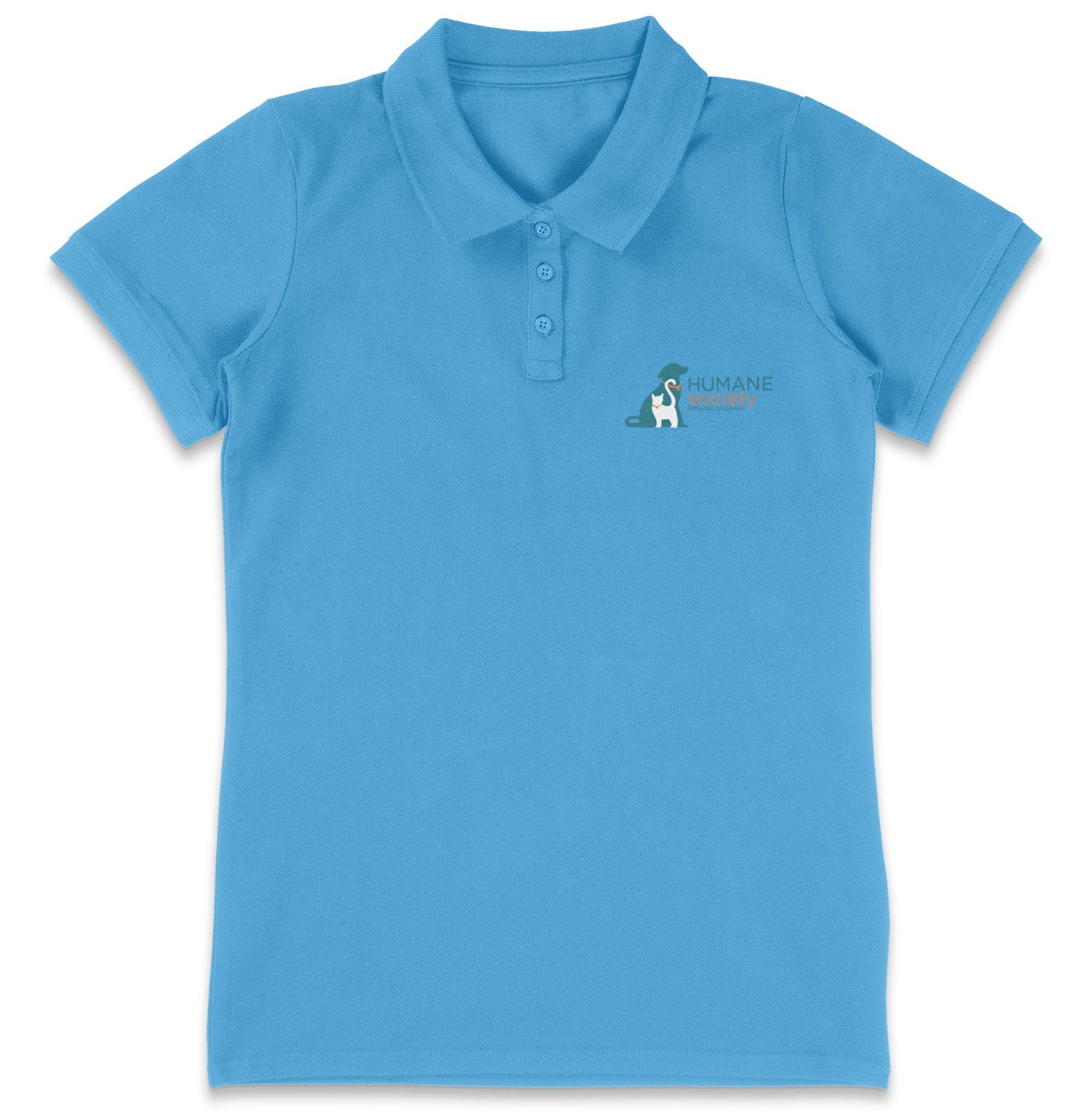 Humane Society Greater Savannah LC Logo - Women's Micro-Mesh Polo - Tropical Blue - 2X-Large - Black