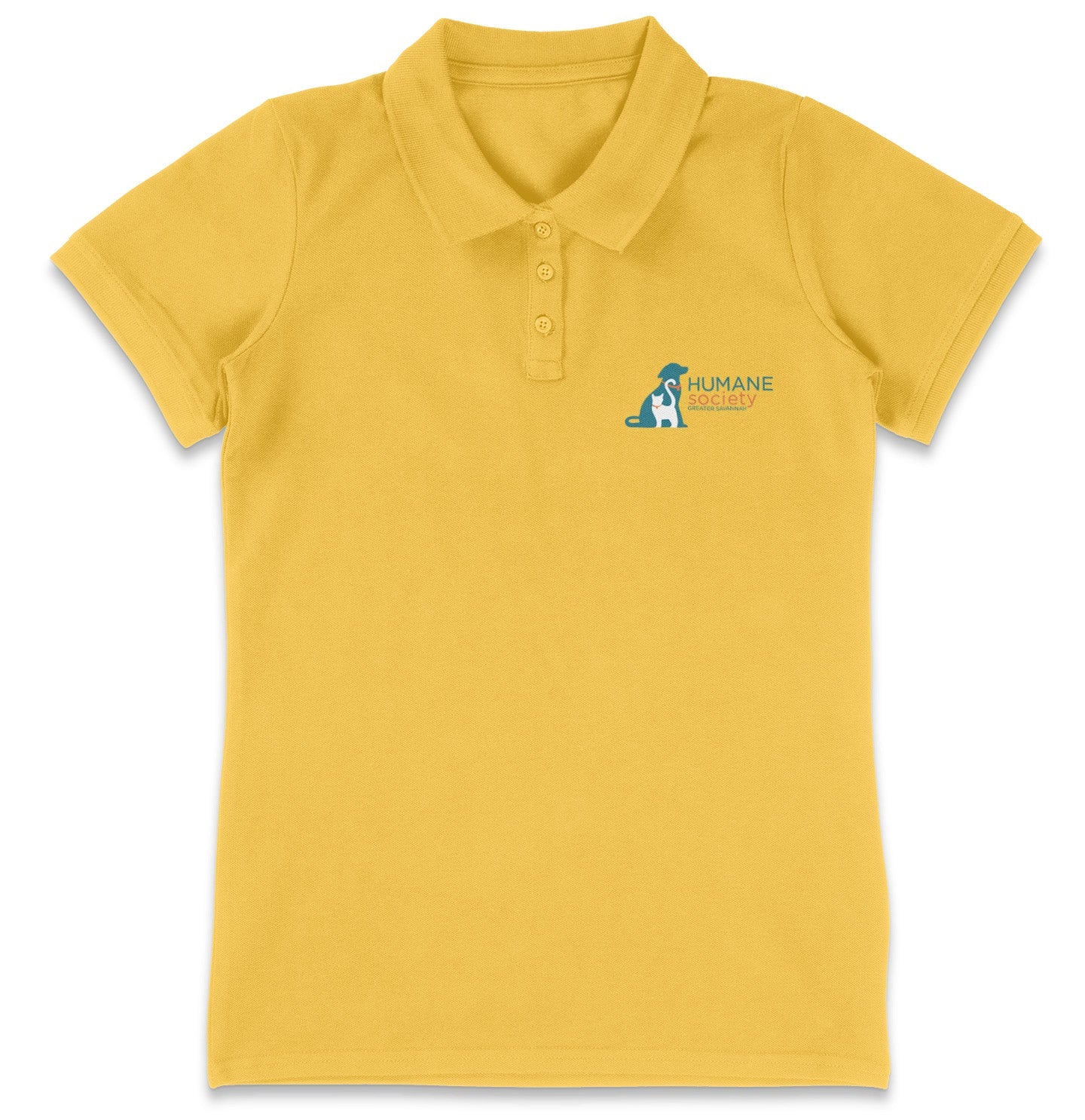 Humane Society Greater Savannah LC Logo - Women's Micro-Mesh Polo - Light Blue - X-Large - White