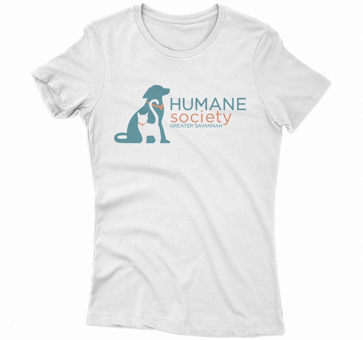 Humane Society Greater Savannah Logo - Women's Fitted T-Shirt - Charcoal - 2X-Large - White