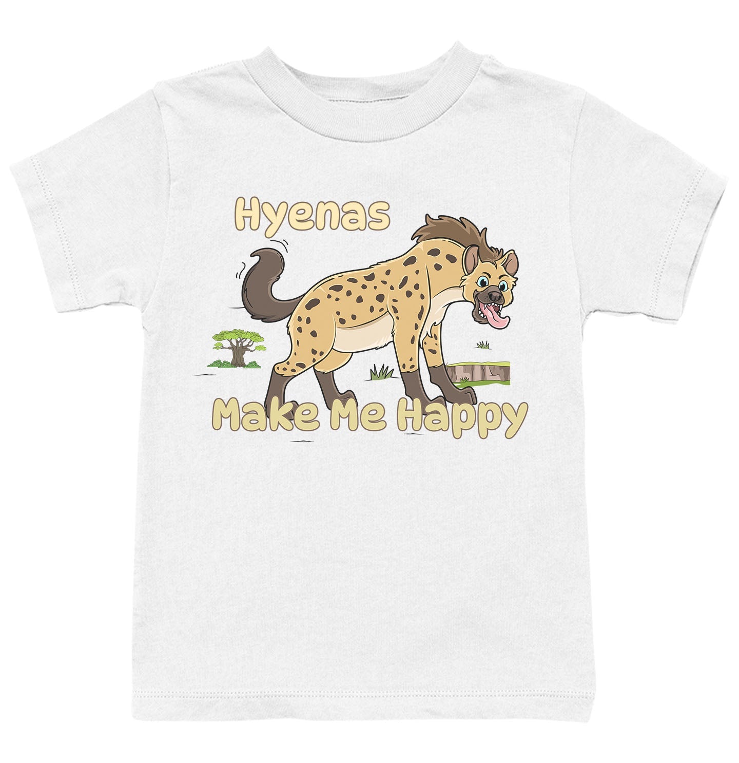 Hyena Toon Make Me Happy - Kids' Unisex T-Shirt - White