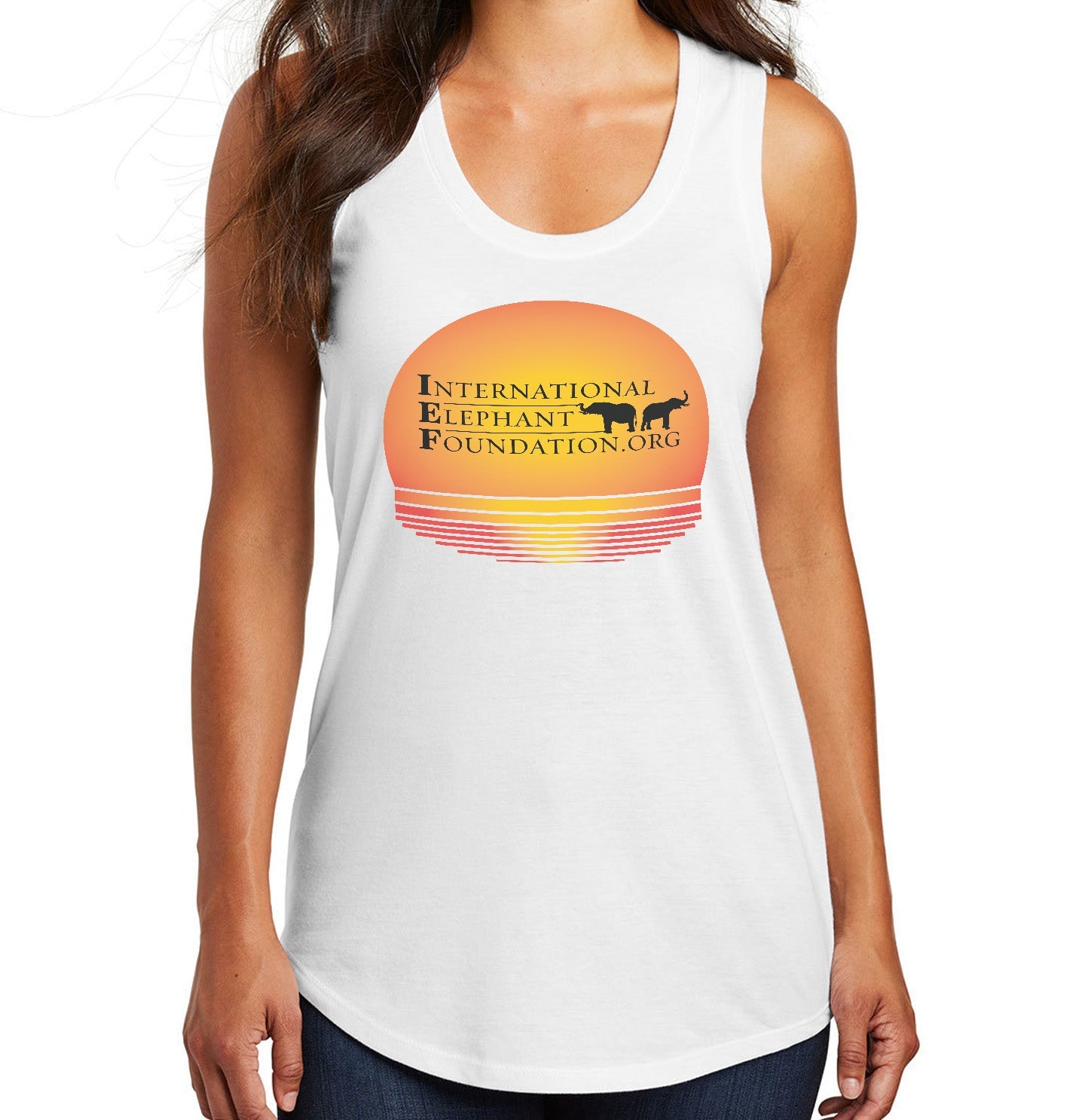 IEF Sunset Logo - Women's Tri-Blend Racerback Tank