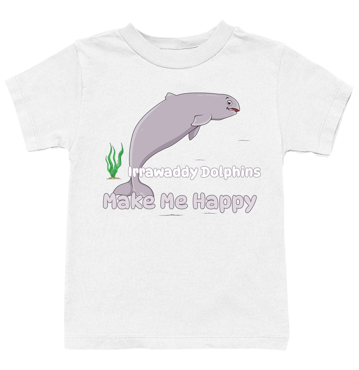 Irrawaddy Dolphin Toon Make Me Happy - Kids' Unisex T-Shirt - White