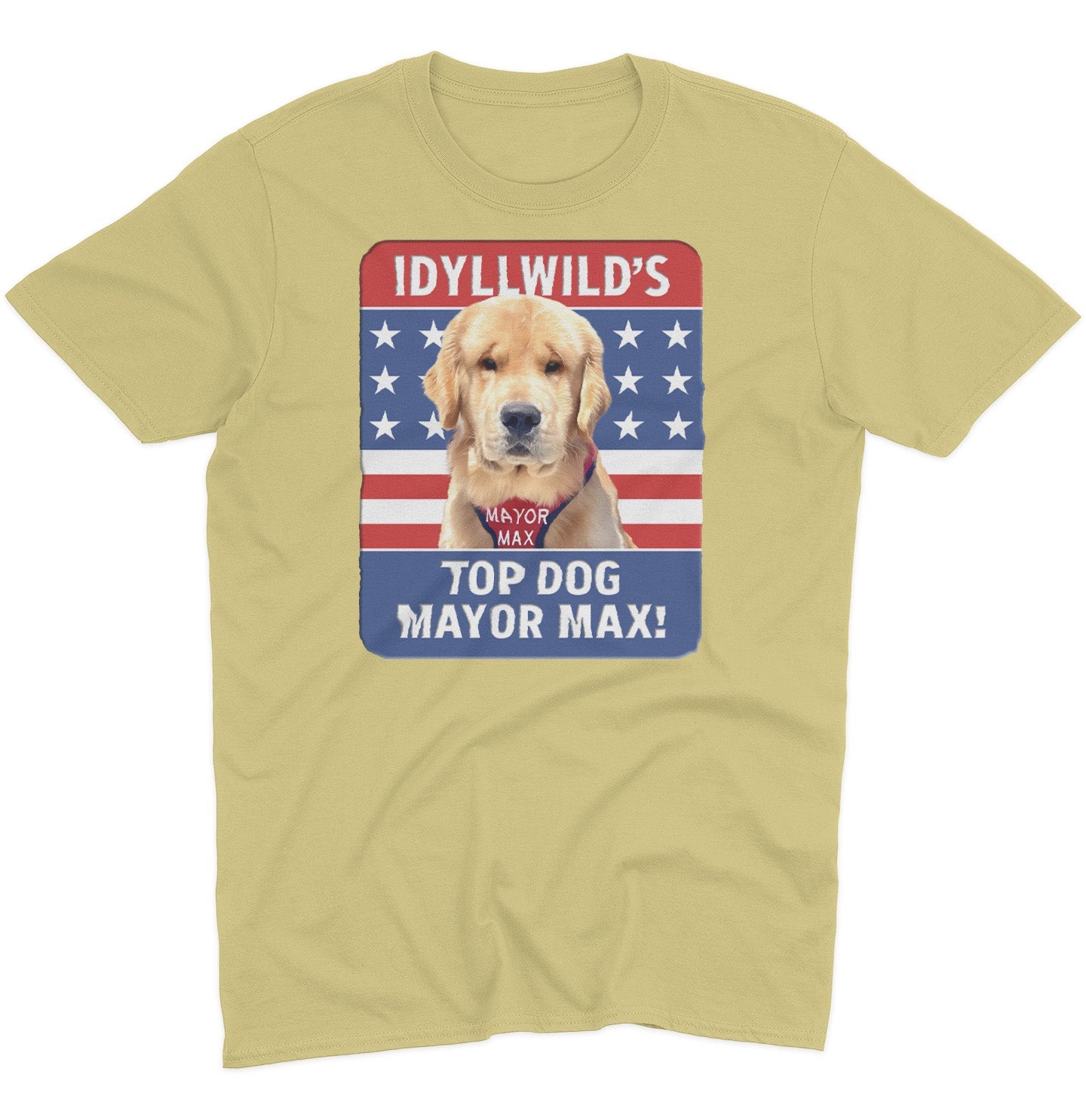 Idyllwild's Top Dog - Adult Unisex T-Shirt - Grey - 4X-Large - Yellow