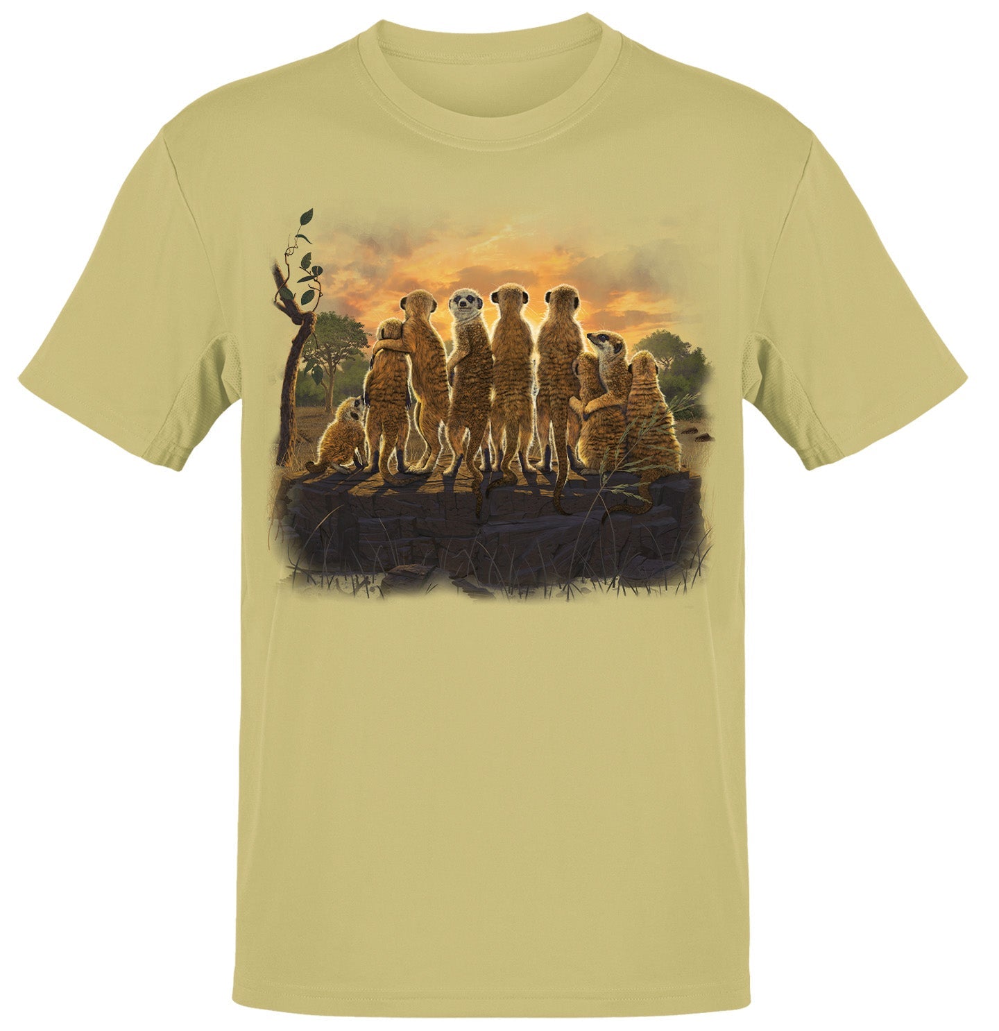 Meerkats - Adult Unisex T-Shirt - Yellow