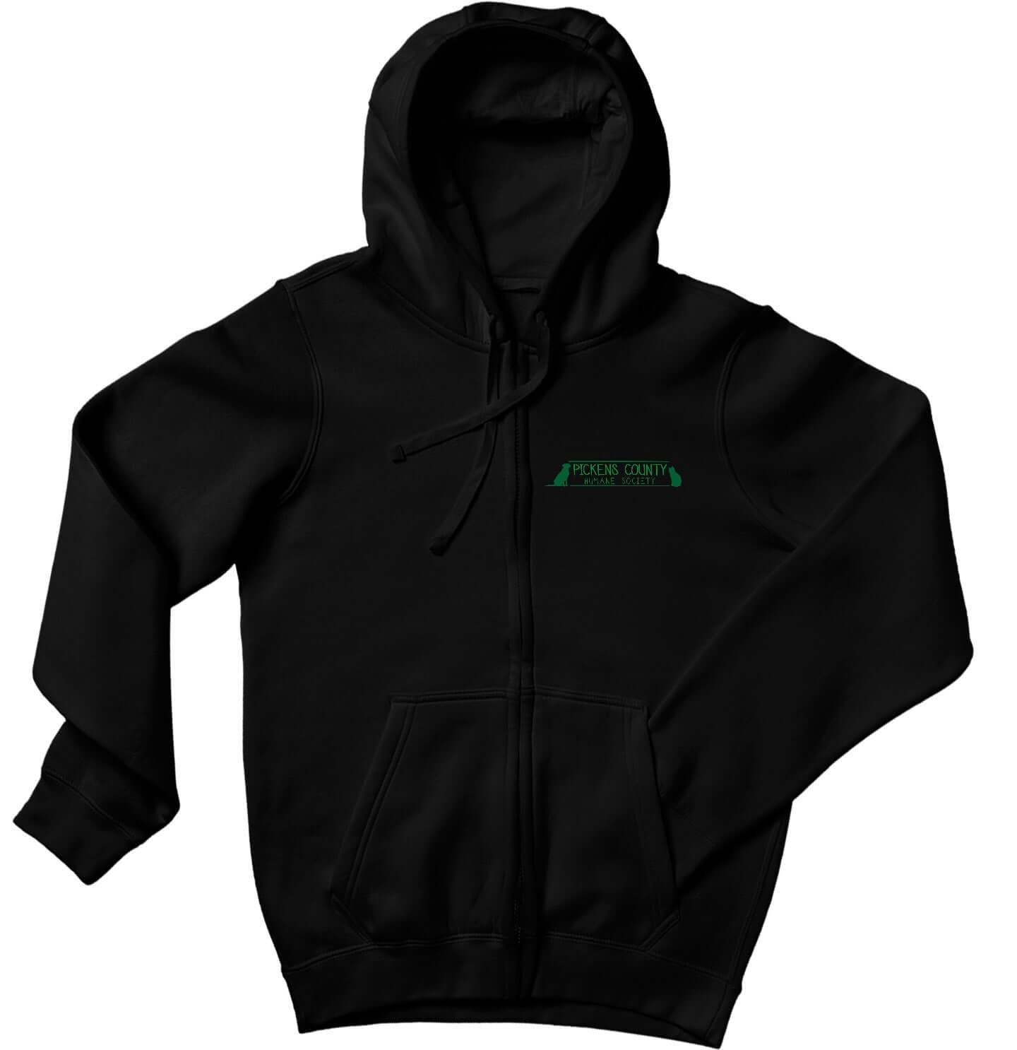 PCHS Left Chest Logo - Adult Unisex Full-Zip Hoodie Sweatshirt - Black