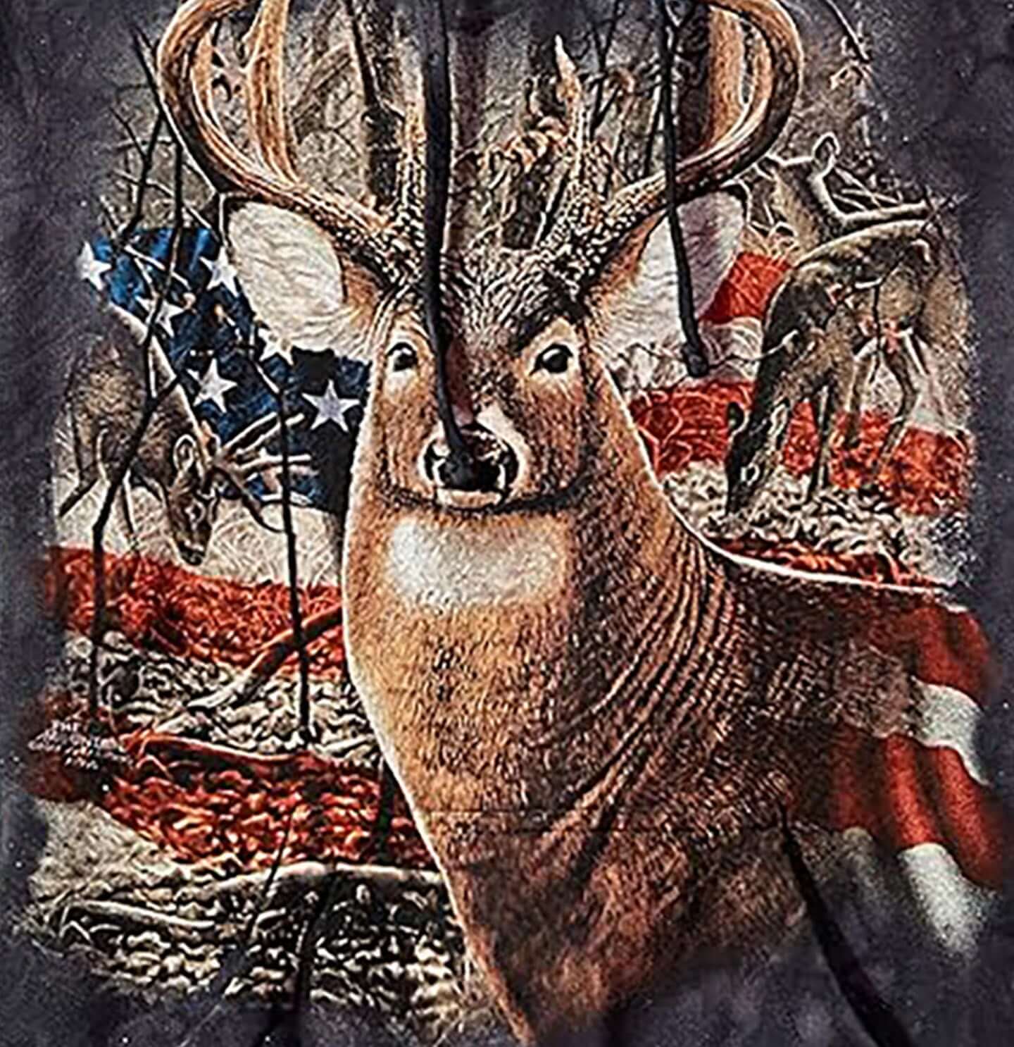 Patriotic Buck - Adult Unisex Hoodie Sweatshirt