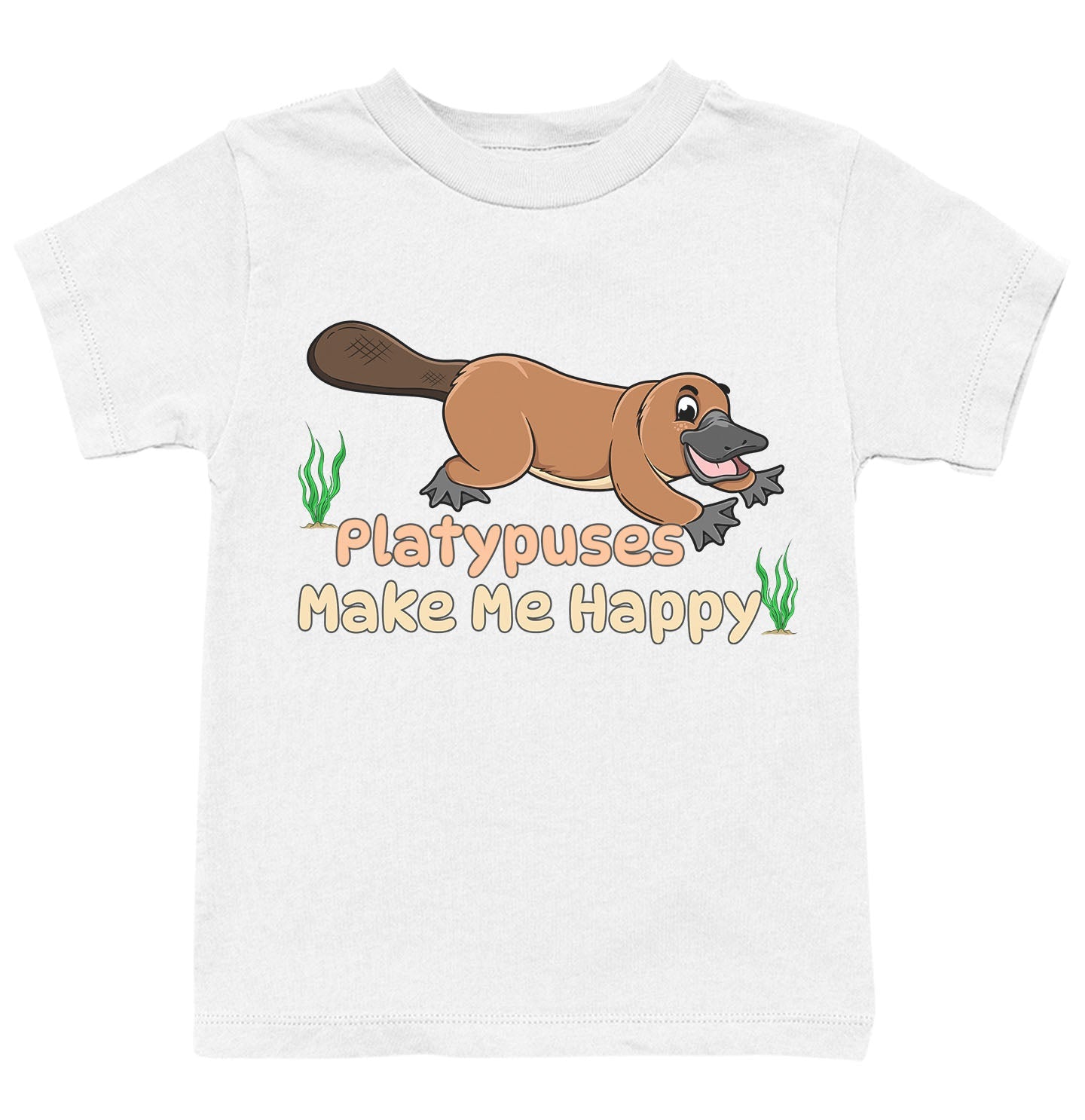 Platypus Toon Make Me Happy - Kids' Unisex T-Shirt - White