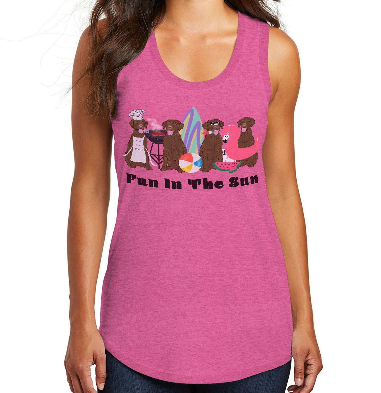 Summer Lineup Chocolate Lab - Women's Tri-Blend Racerback Tank
