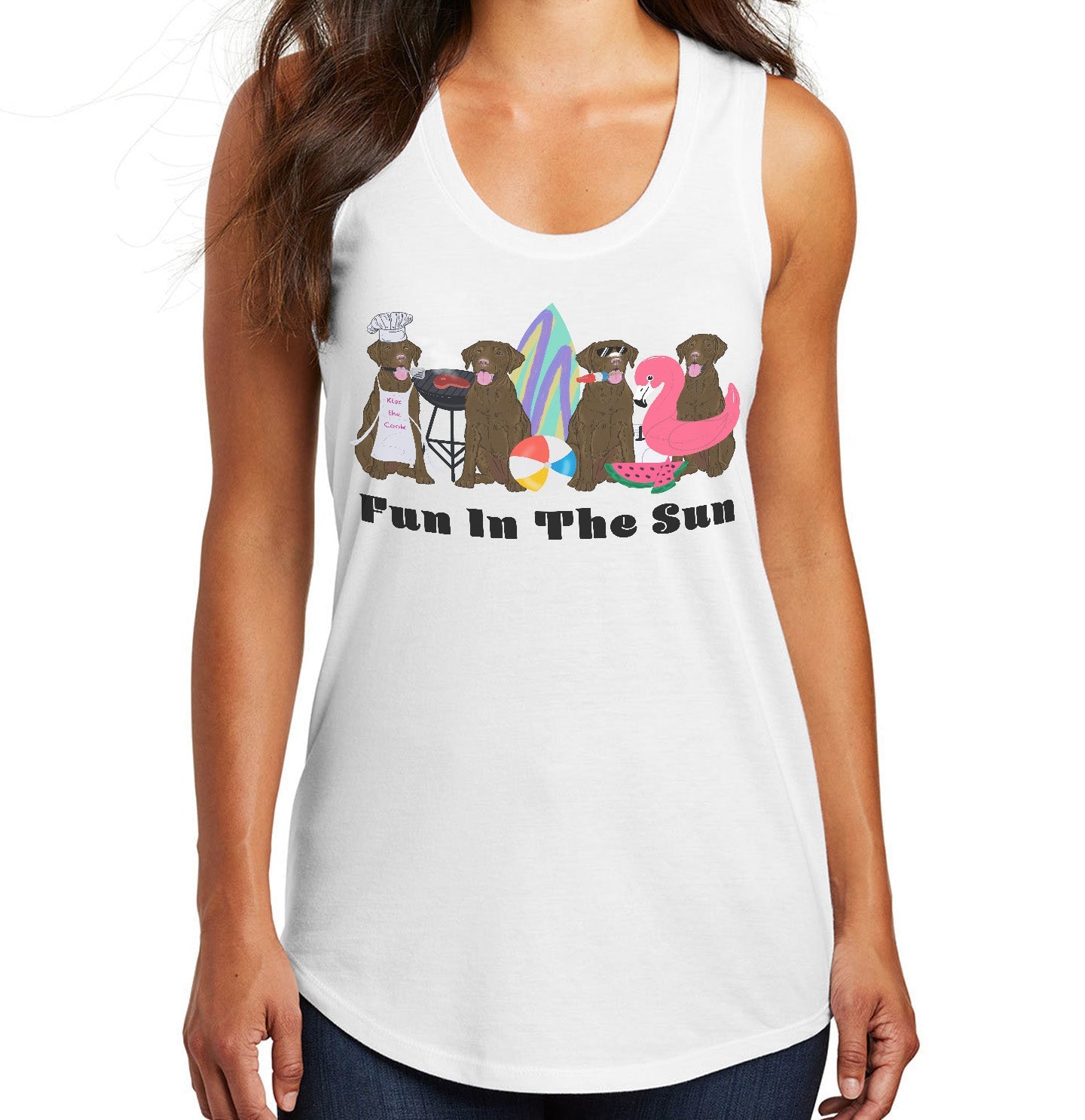 Summer Lineup Chocolate Lab - Women's Tri-Blend Racerback Tank