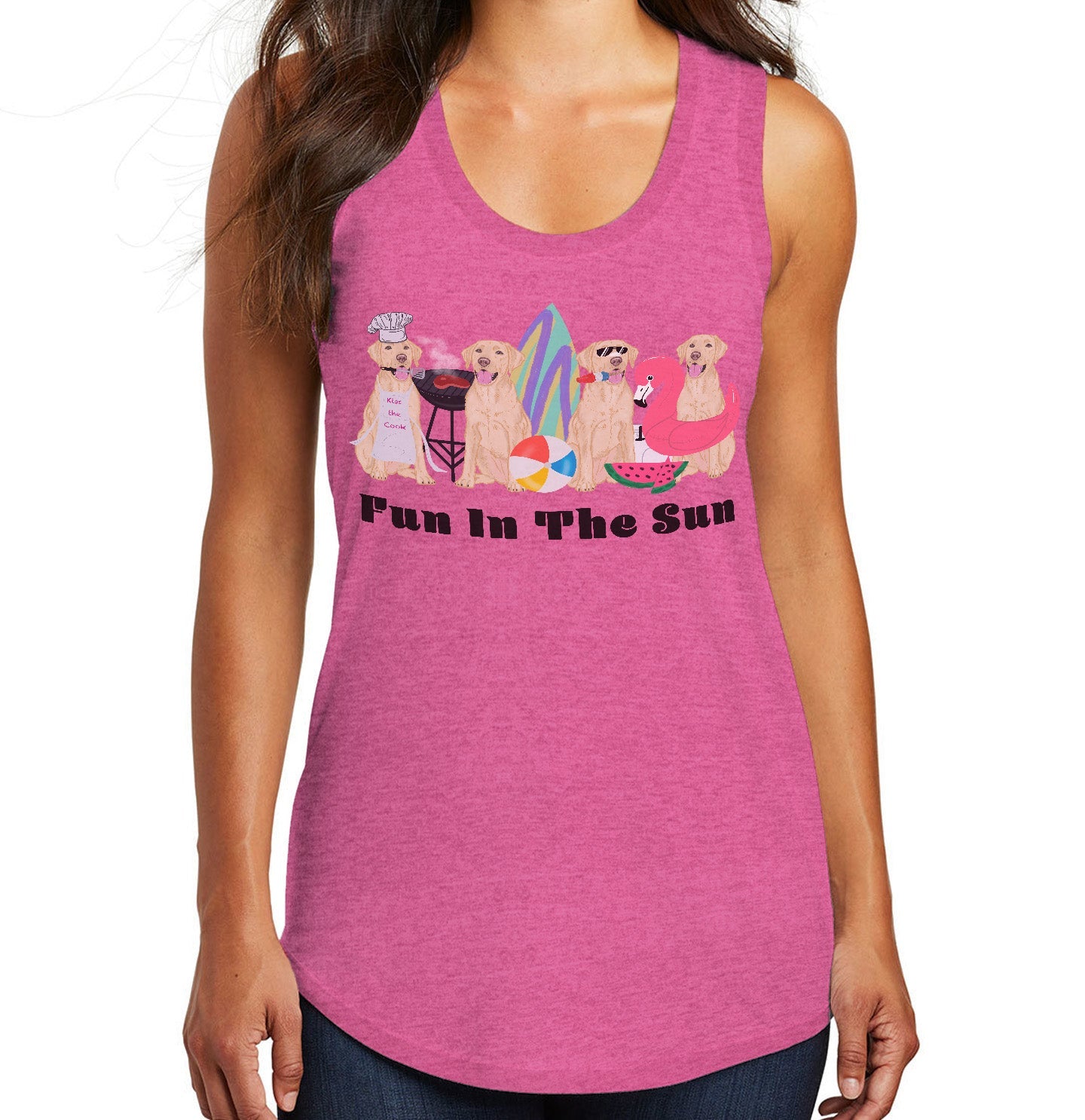 Summer Lineup Yellow Lab - Women's Tri-Blend Racerback Tank