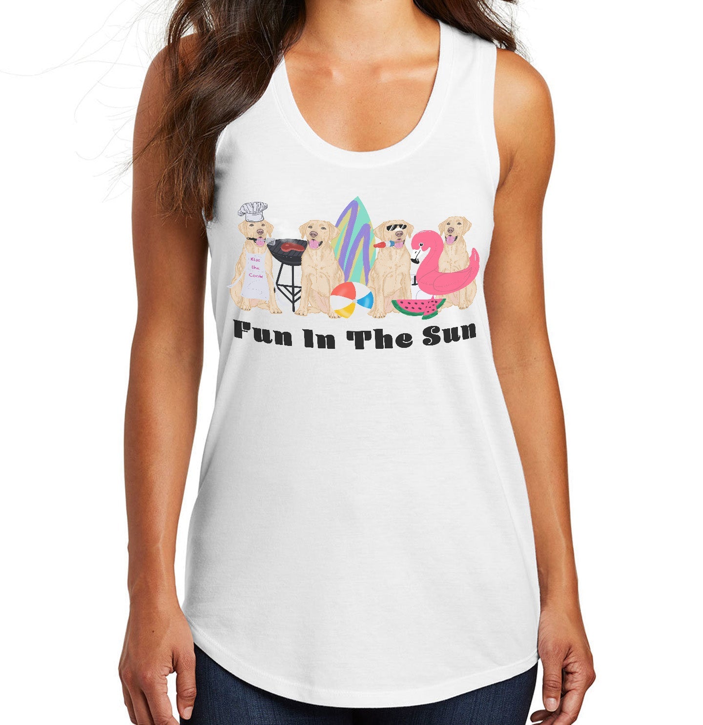 Summer Lineup Yellow Lab - Women's Tri-Blend Racerback Tank
