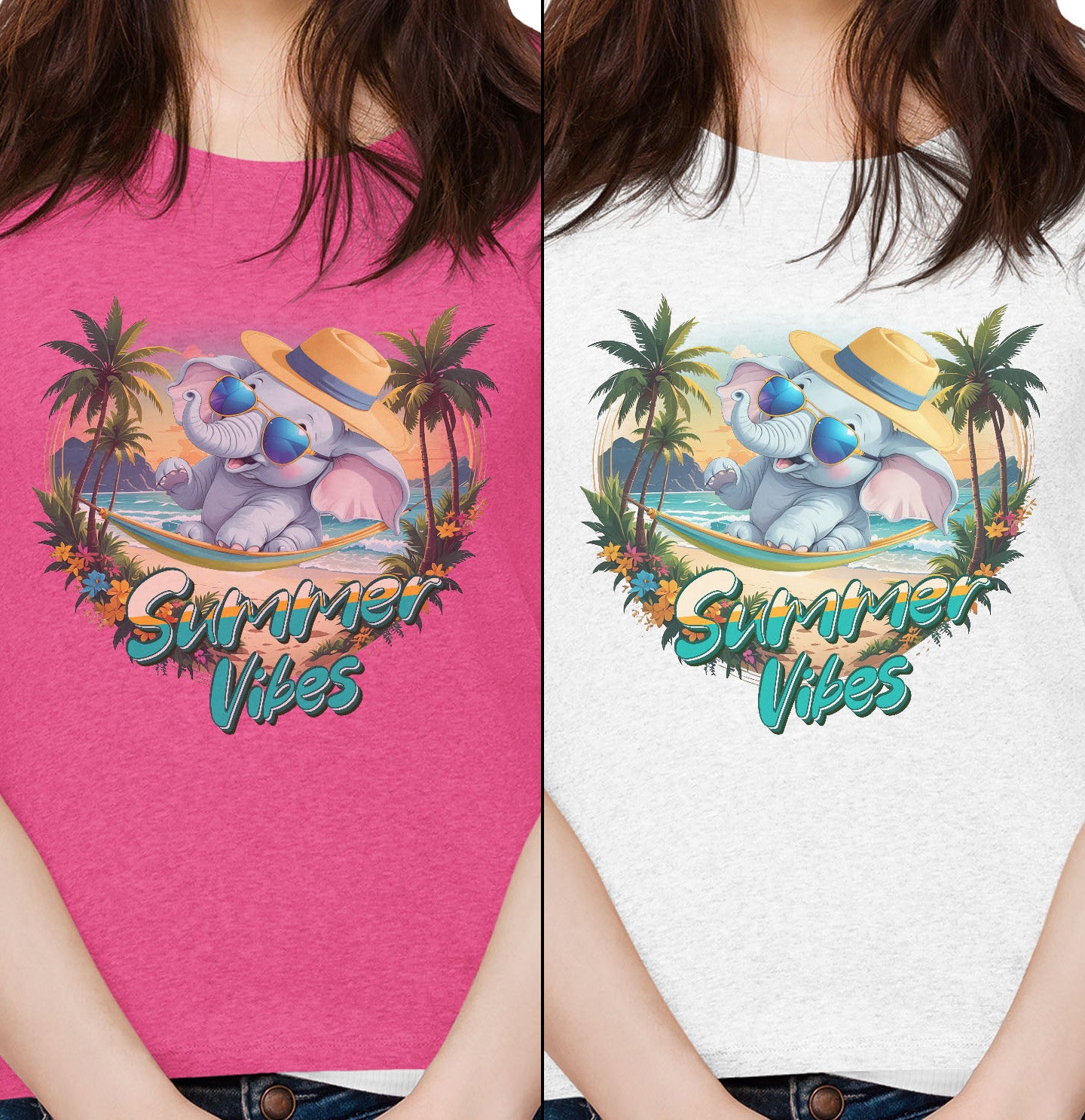 Summer Vibes Elephant - Women's Tri-Blend T-Shirt