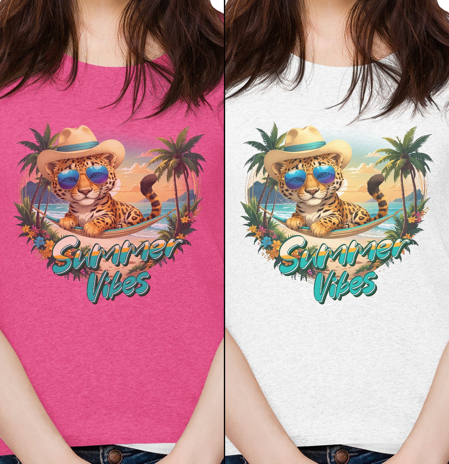 Summer Vibes Leopard - Women's Tri-Blend T-Shirt