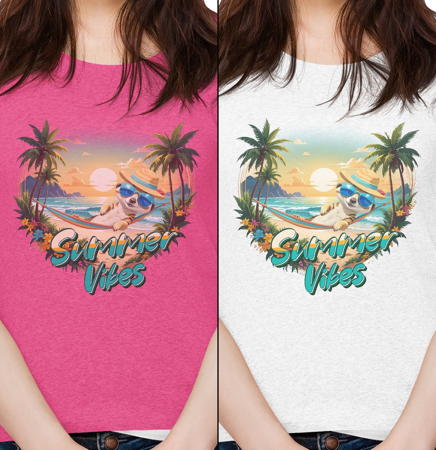 Summer Vibes Meerkat - Women's Tri-Blend T-Shirt