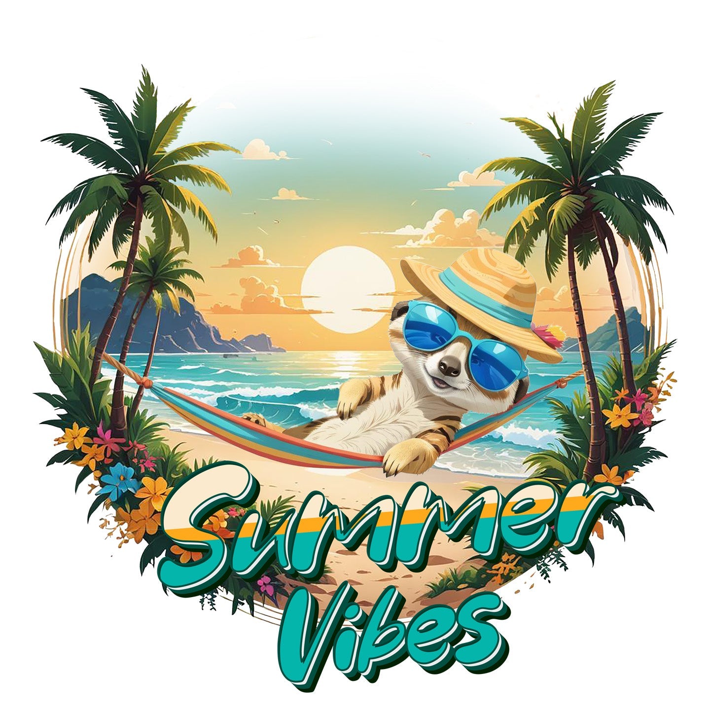 Summer Vibes Meerkat - Women's Tri-Blend T-Shirt - Graphic