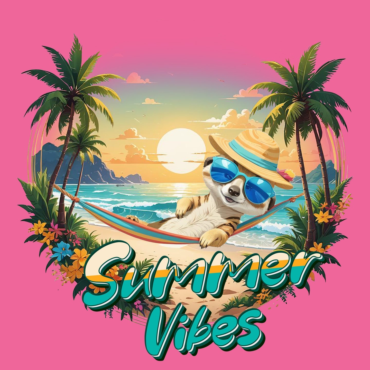 Summer Vibes Meerkat - Women's Tri-Blend Racerback Tank - Graphic