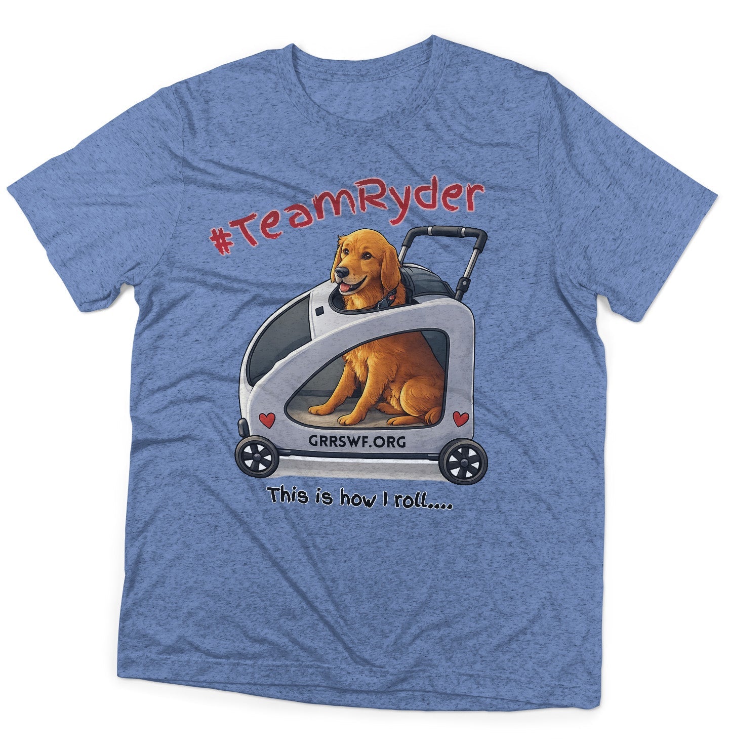 Team Ryder In Cart - Adult Tri-Blend T-Shirt - Black - 2X-Large - Blue