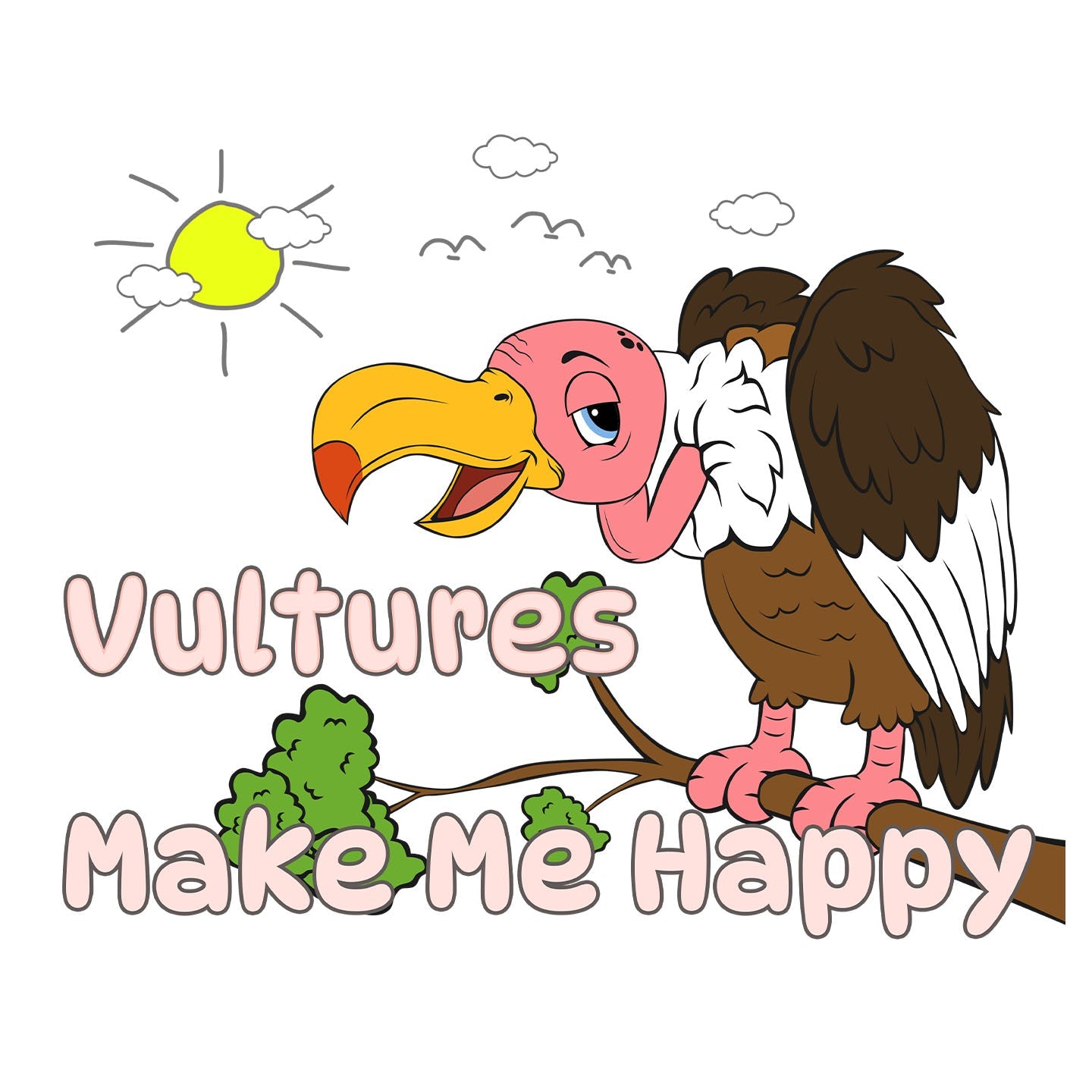 Vulture Toon Make Me Happy - Toddler Unisex T-Shirt - Graphic