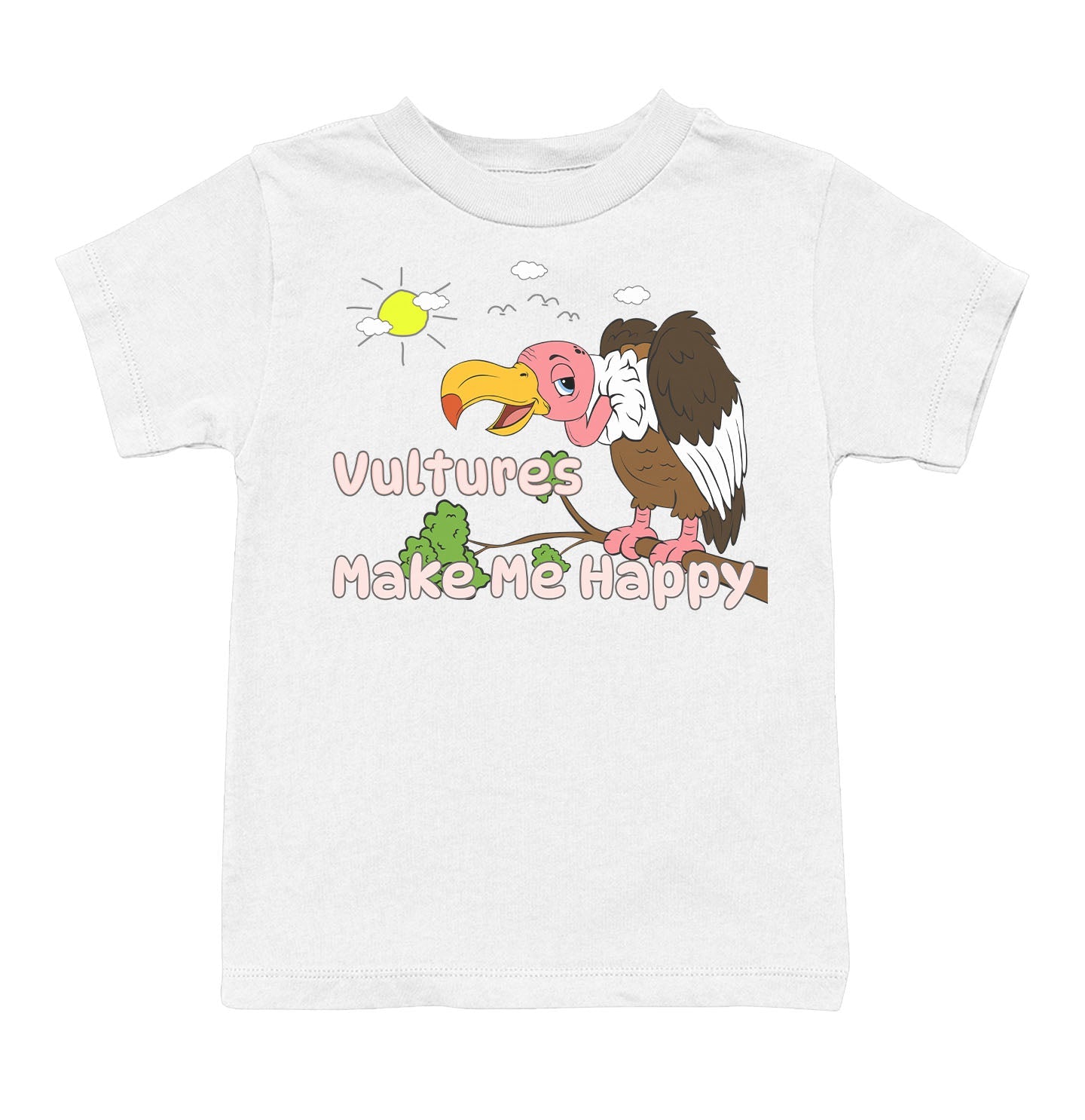 Vulture Toon Make Me Happy - Toddler Unisex T-Shirt - White